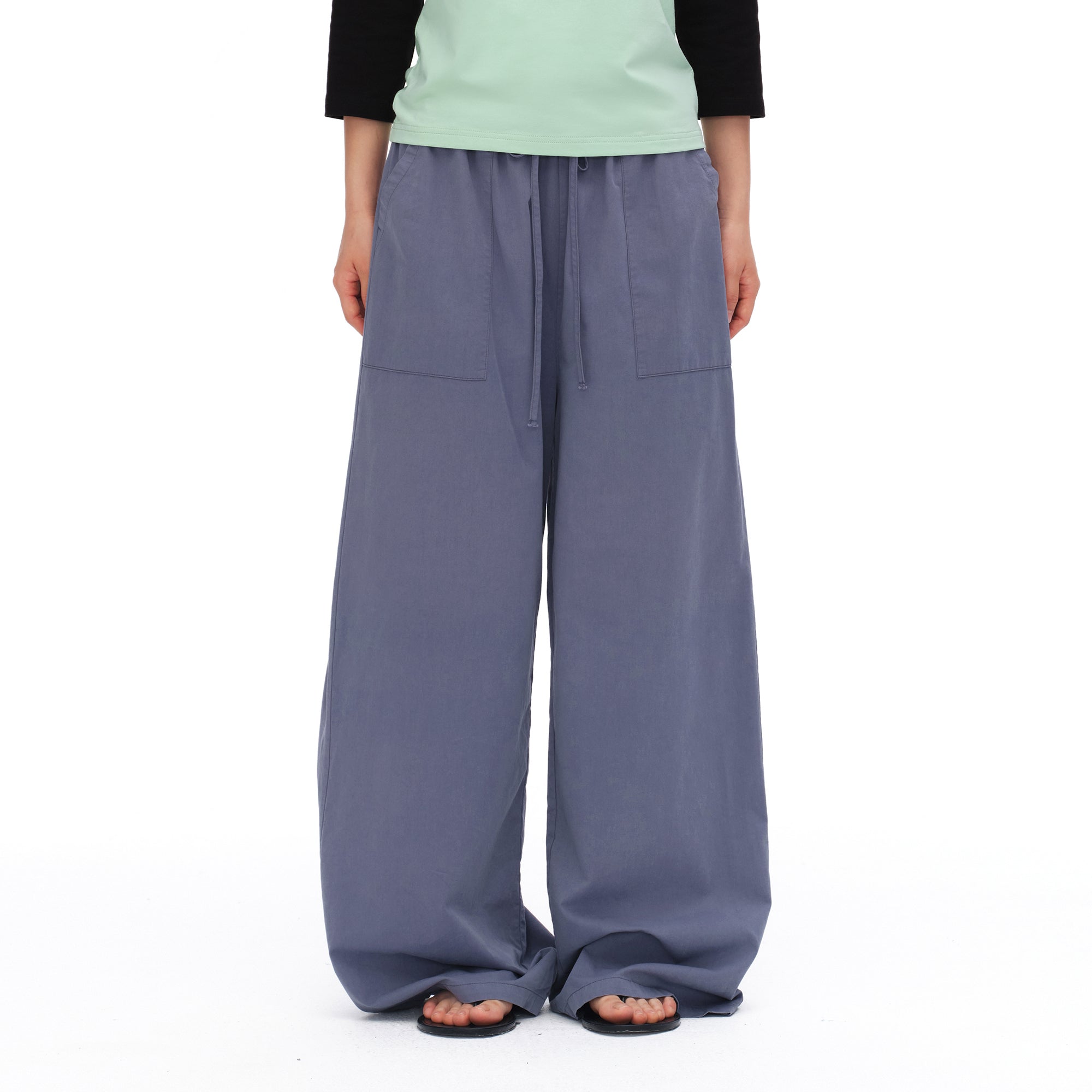 OINIMI Drawstring Wide-Leg Utility Pants