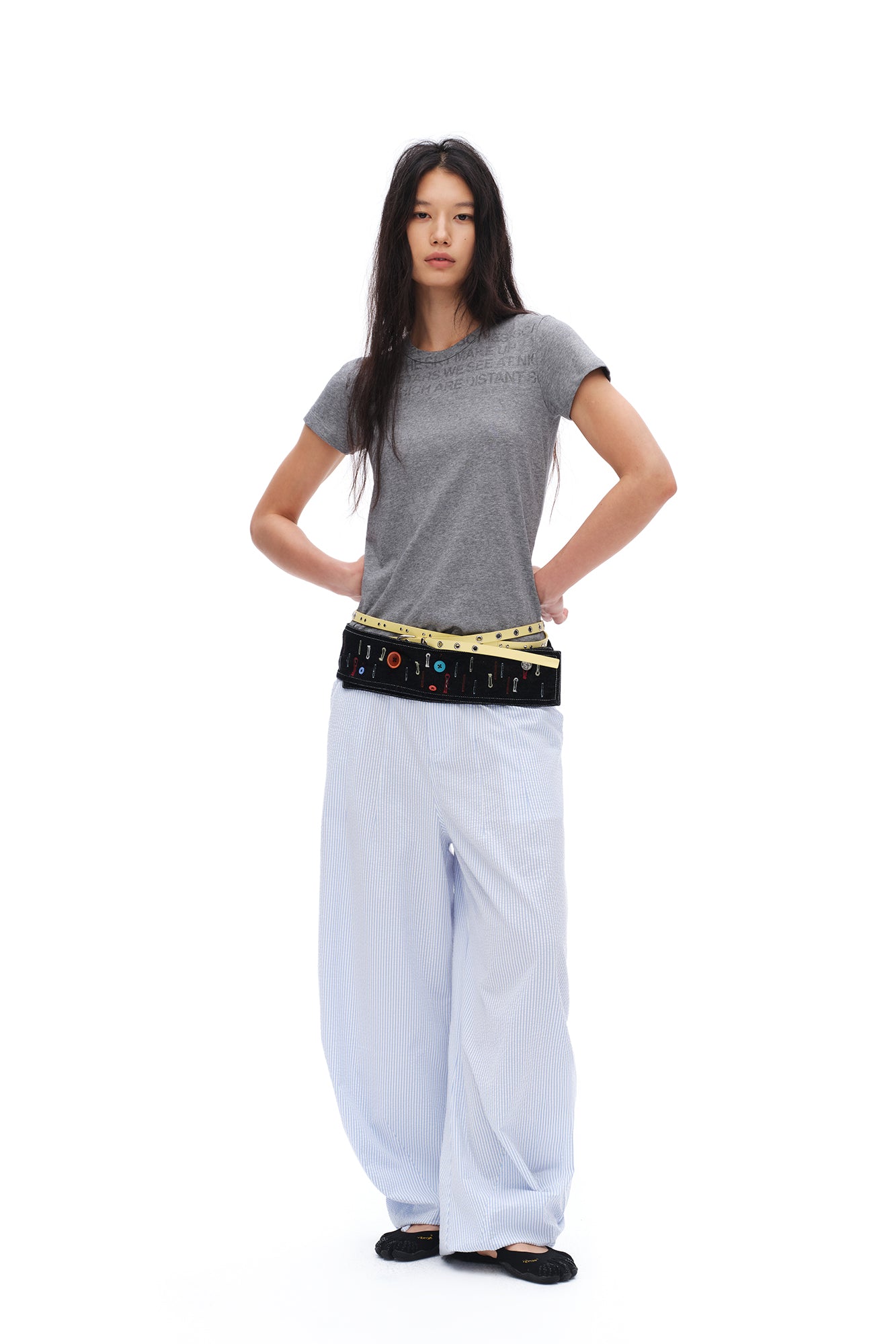 OINIMI Leather Grommet Skinny Belt
