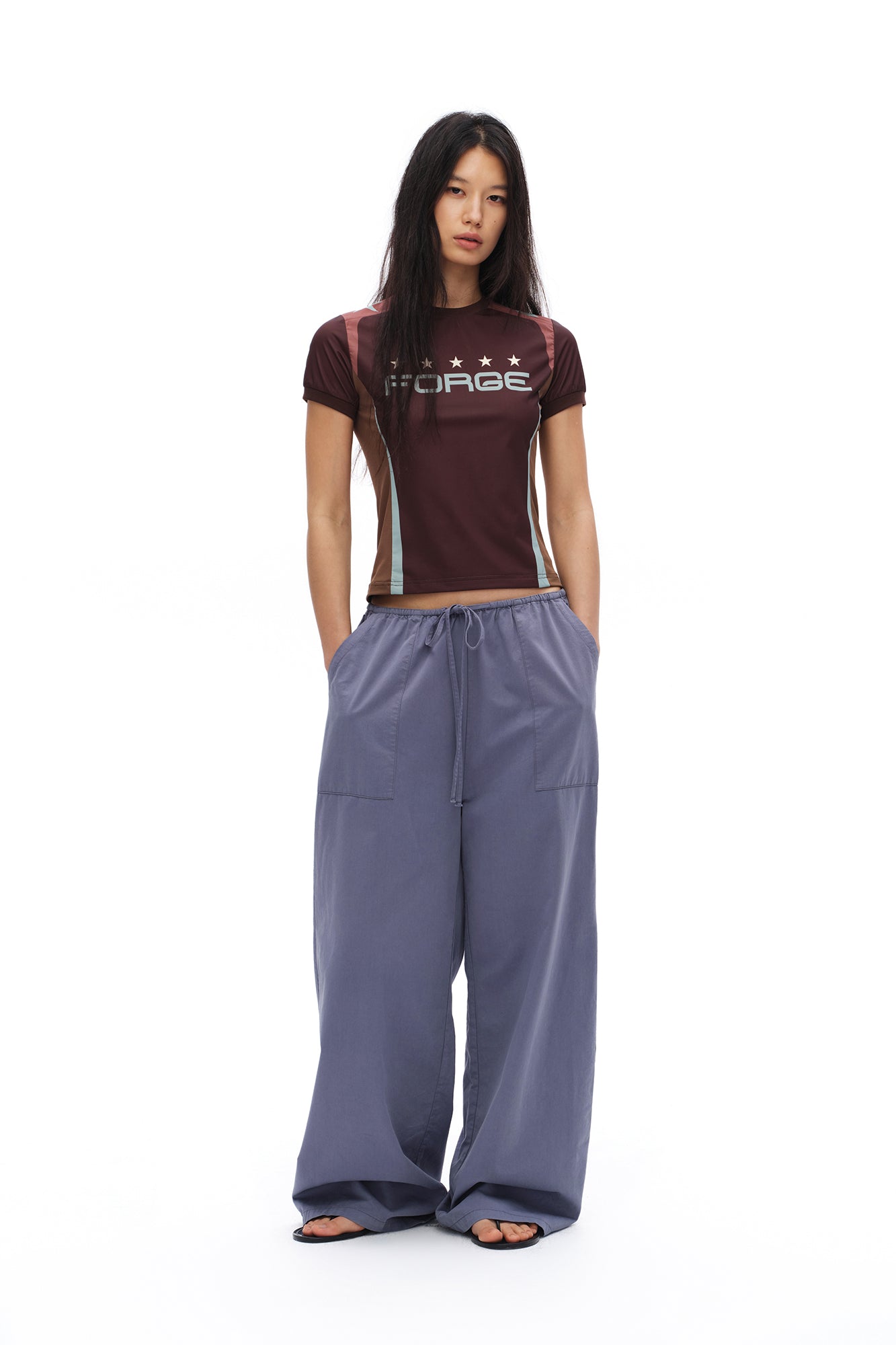 OINIMI Drawstring Wide-Leg Utility Pants
