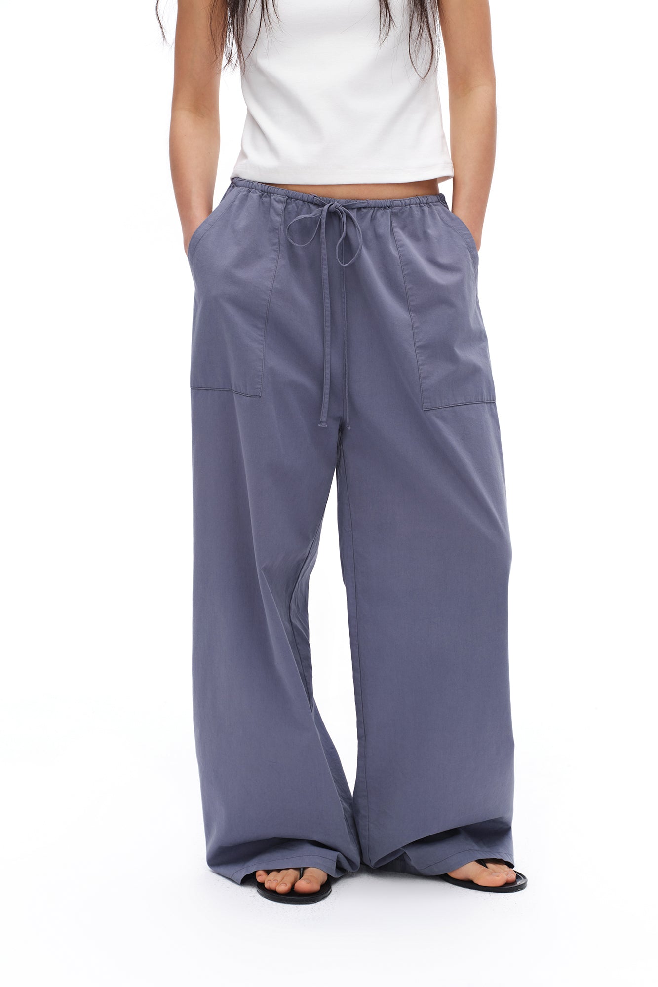 OINIMI Drawstring Wide-Leg Utility Pants