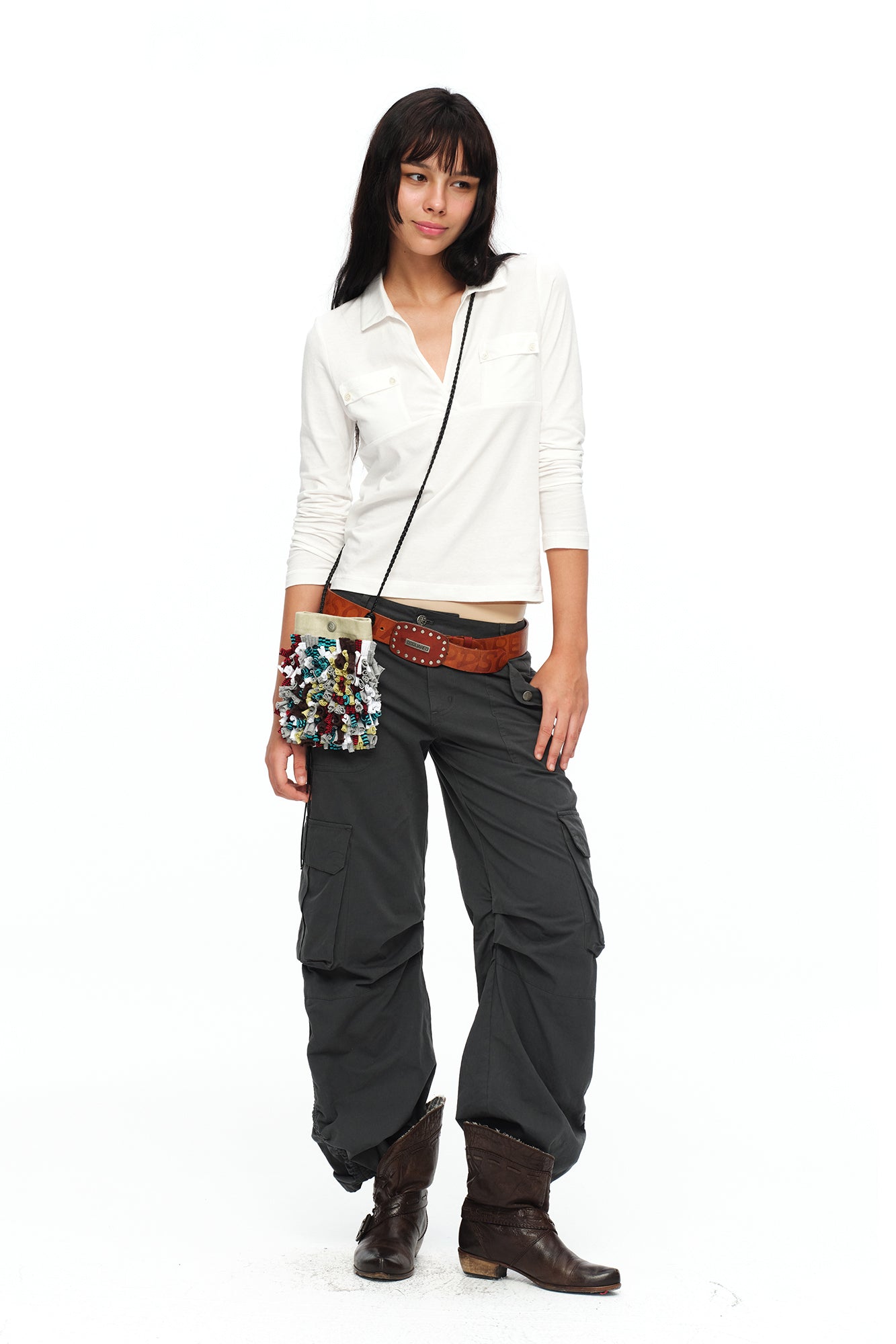 OINIMI Contrast Patchwork Mini Crossbody Bag