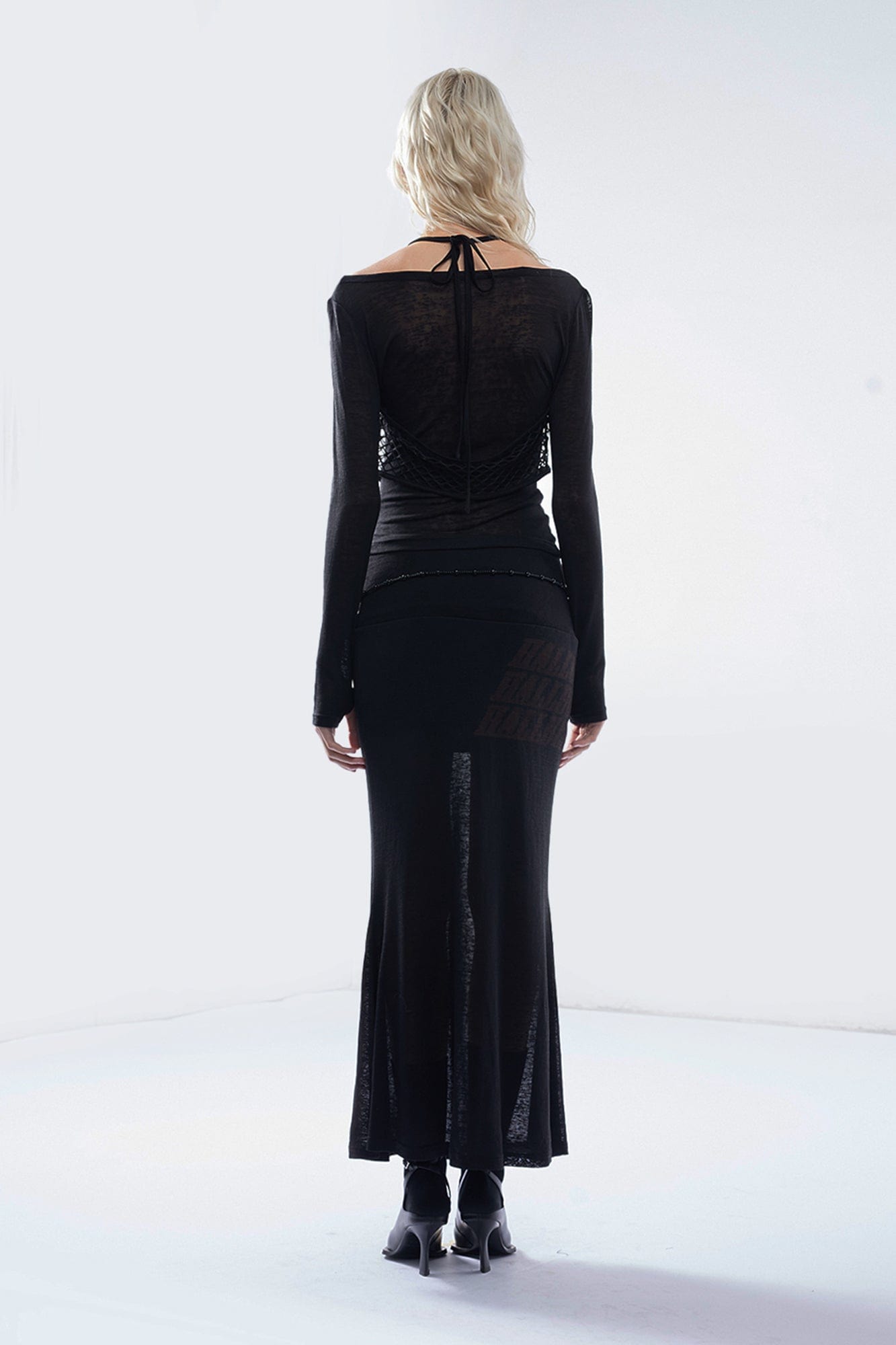 EMOHA Drawstring Sheer Mermaid Skirt