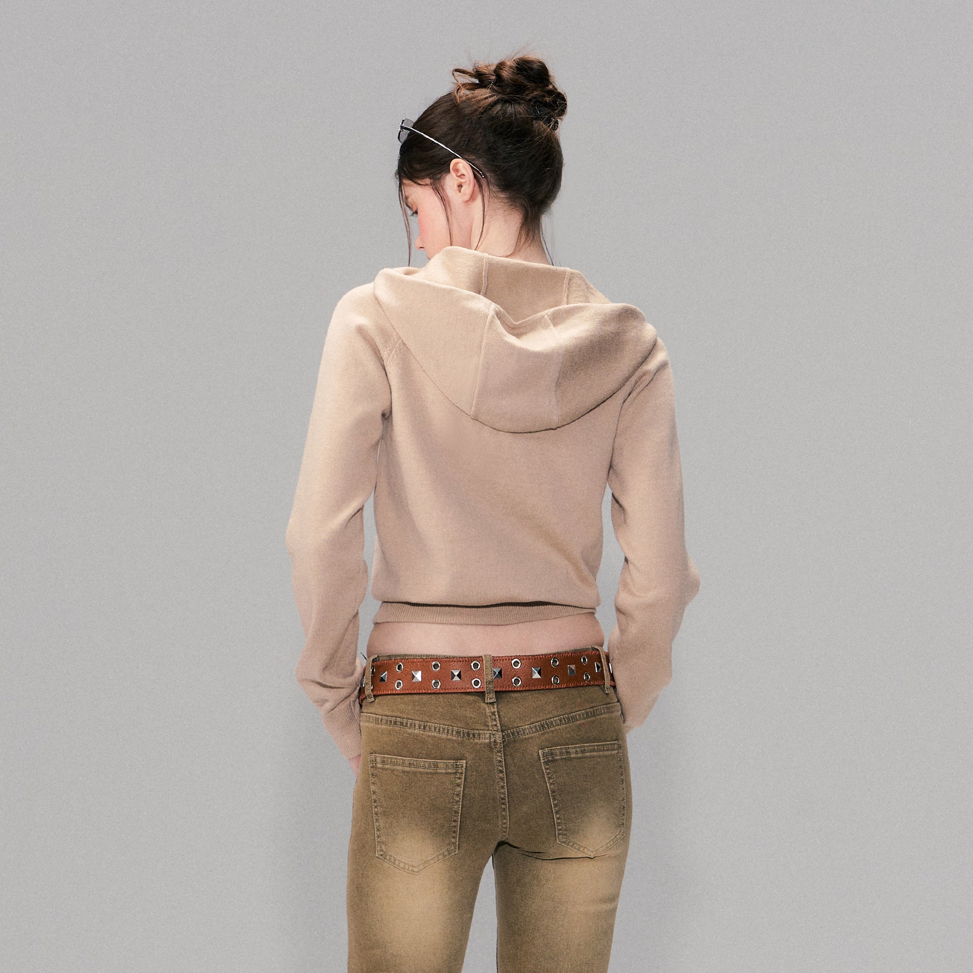 THE NEVERMORE Graphic Knit Zip-Up Hoodie