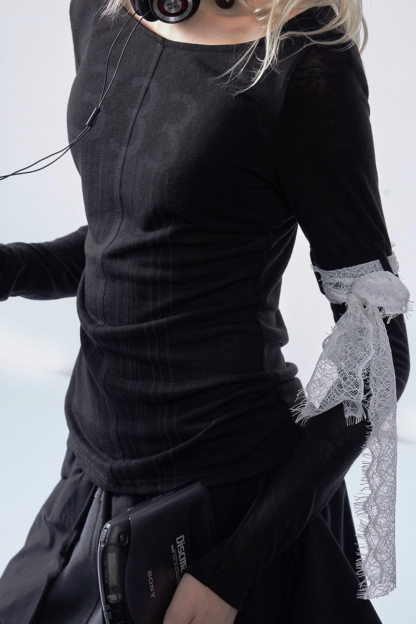 EMOHA 333 Graphic Sheer Long Sleeve Tee