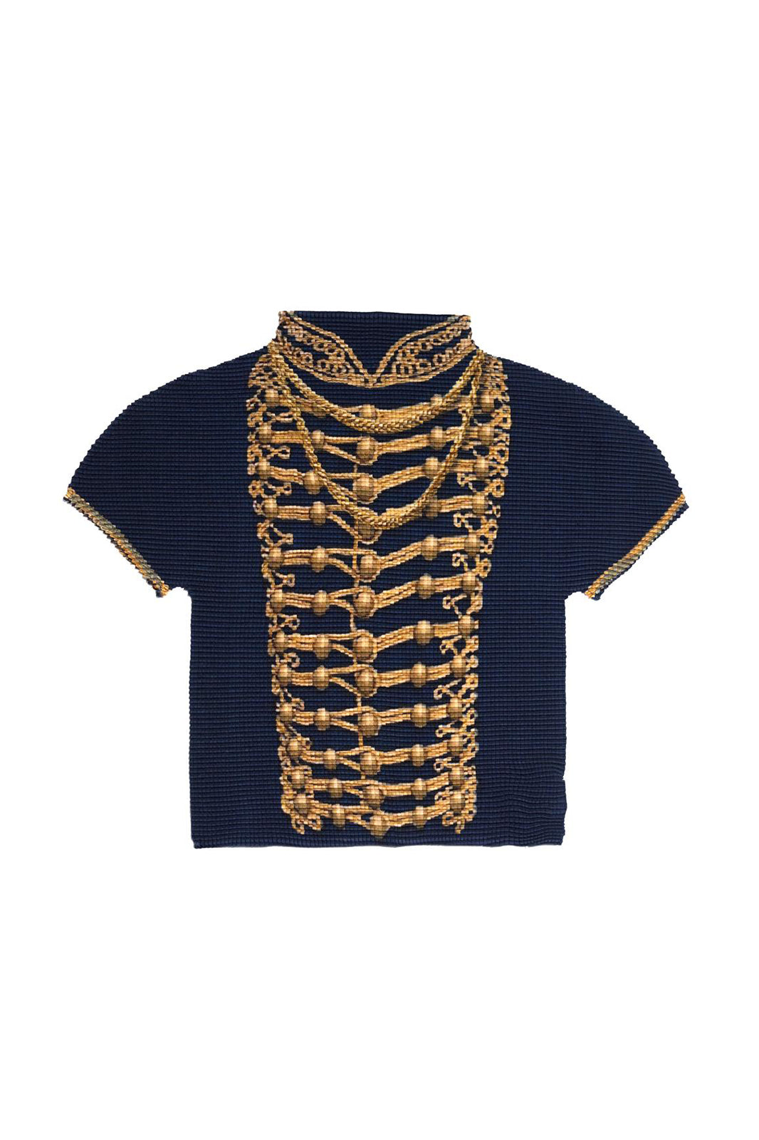 MOF Military-Inspired Graphic Pleated T-Shirt