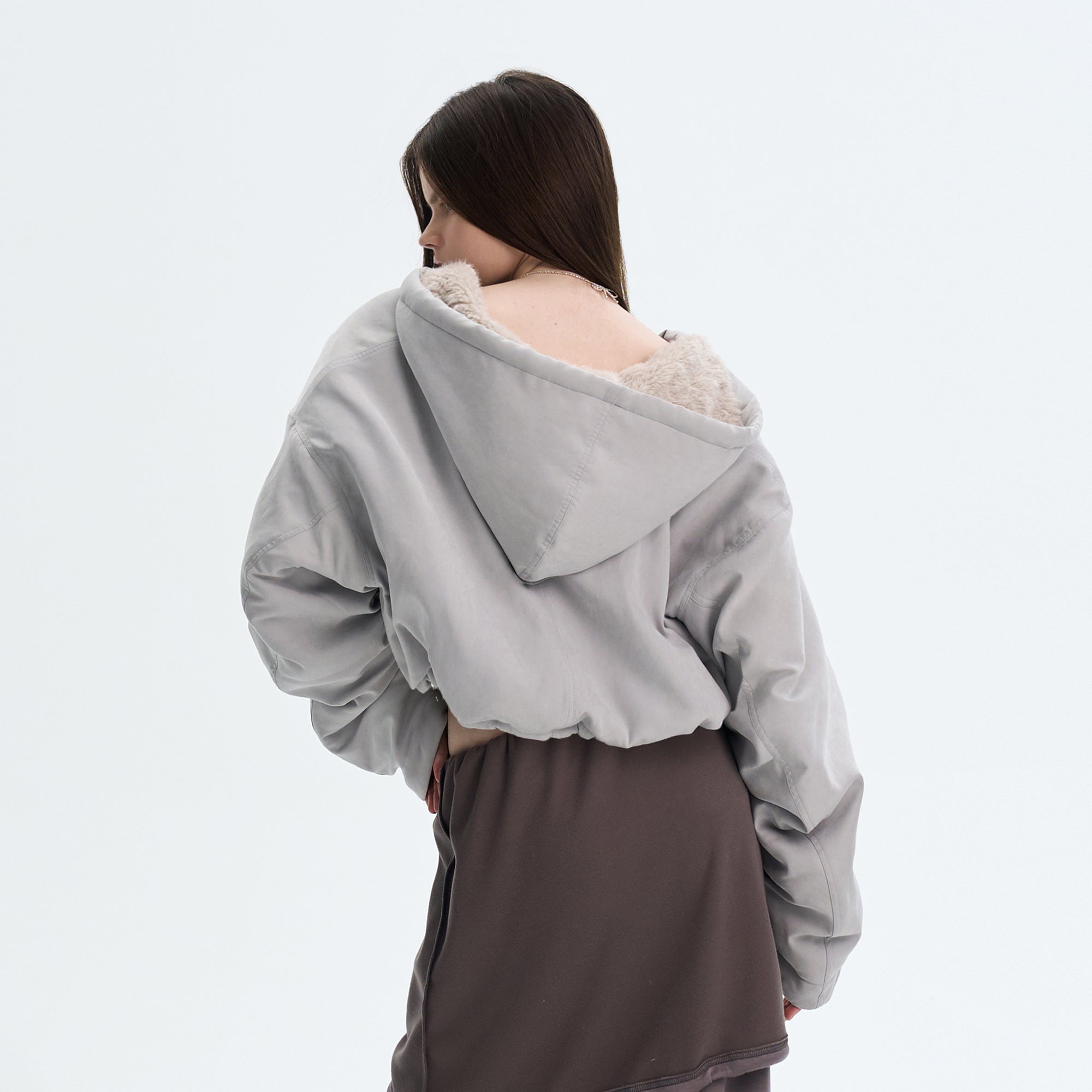 THE NEVERMORE Faux Fur Lined Cropped Parka