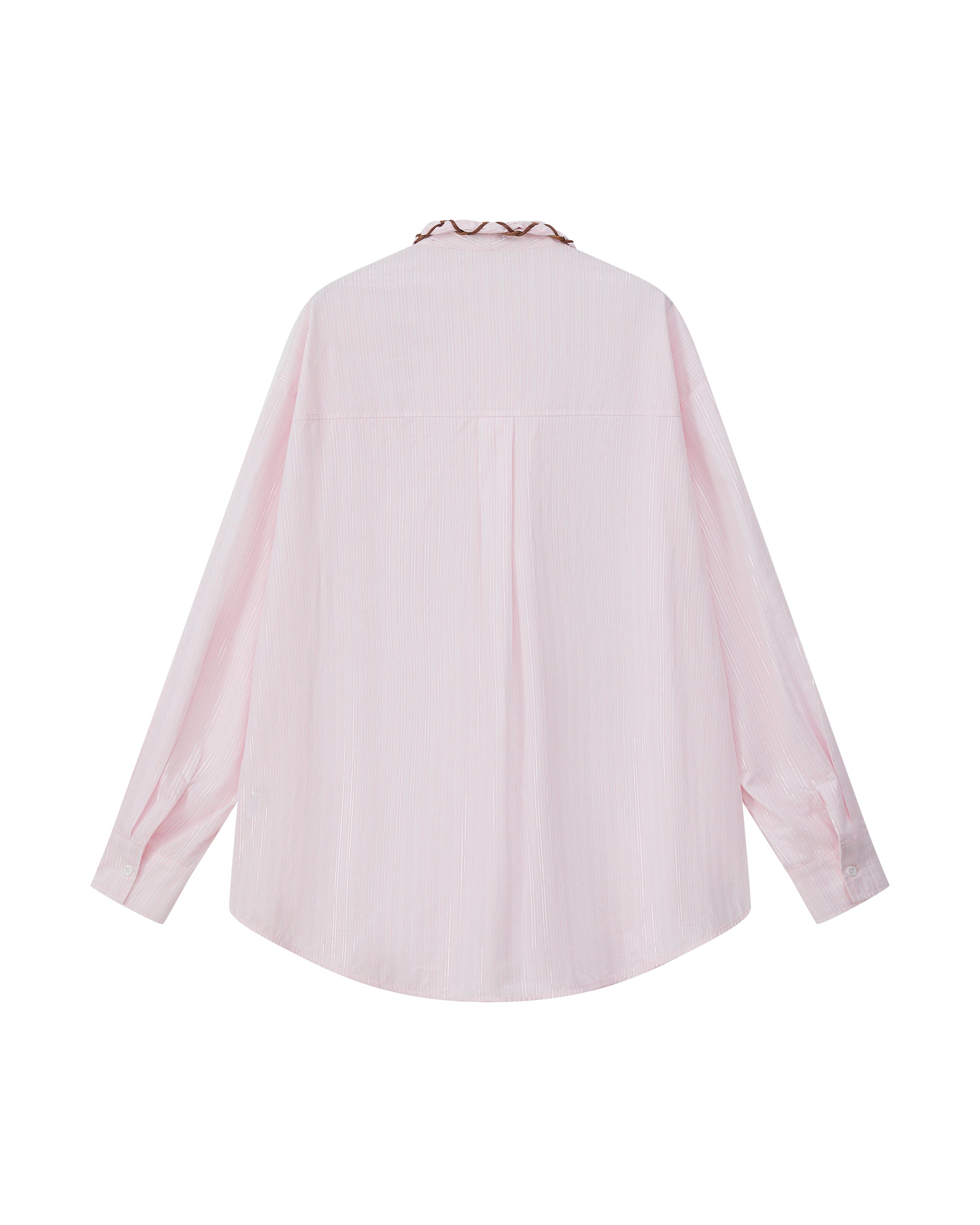 SOFITTE Striped Ruffle Placket Shirt