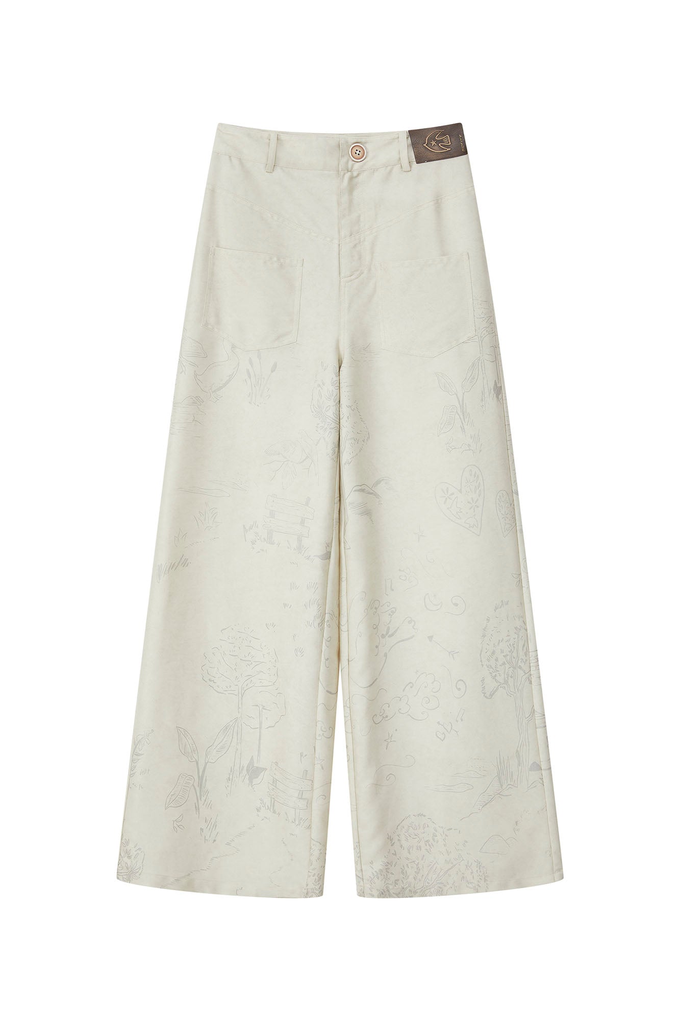 SOFITTE Graphic Tencel-Linen Wide-Leg Pants