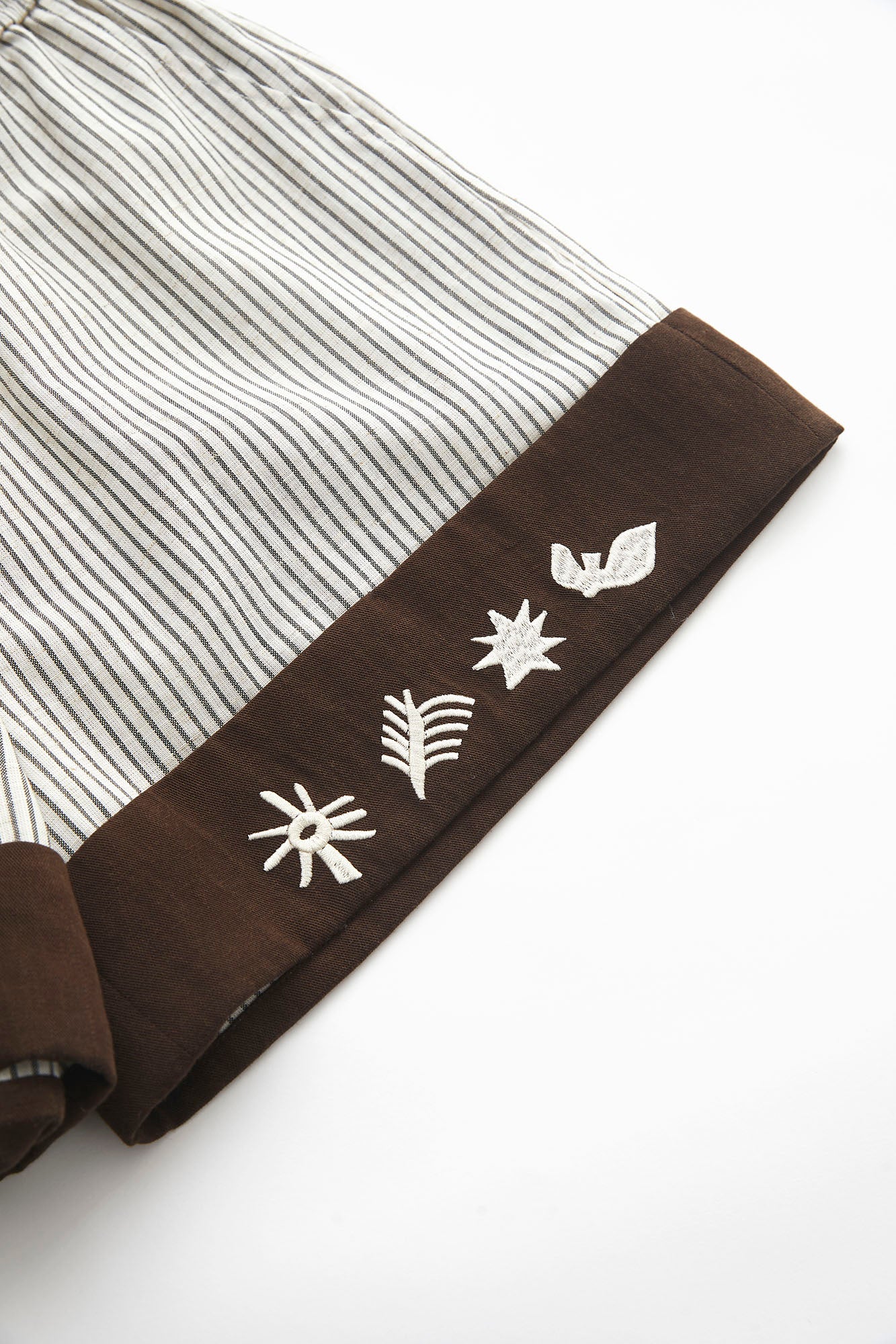 SOFITTE Striped Embroidered Tencel-Linen Shorts