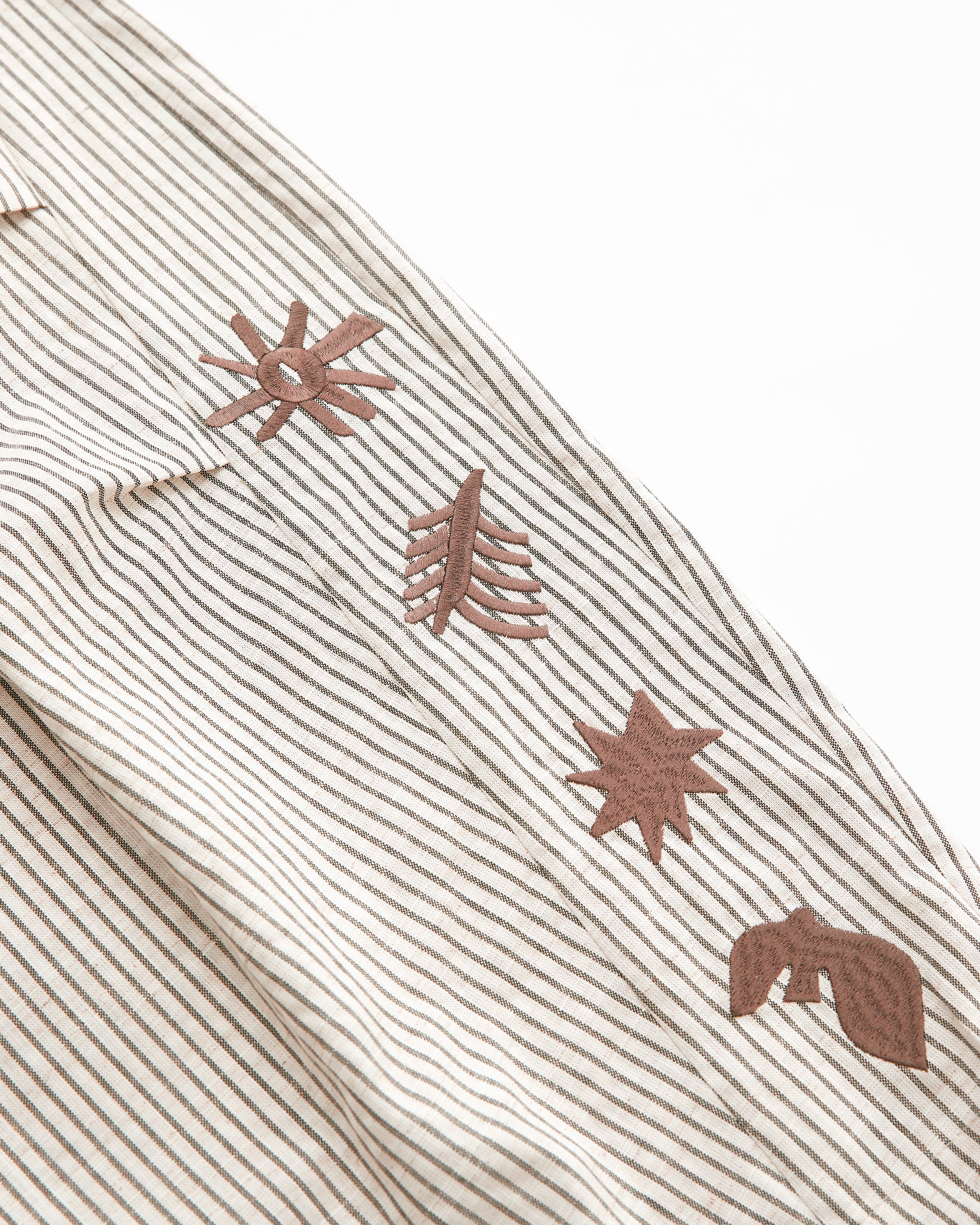 SOFITTE Retro Embroidered Drawstring Striped Pants