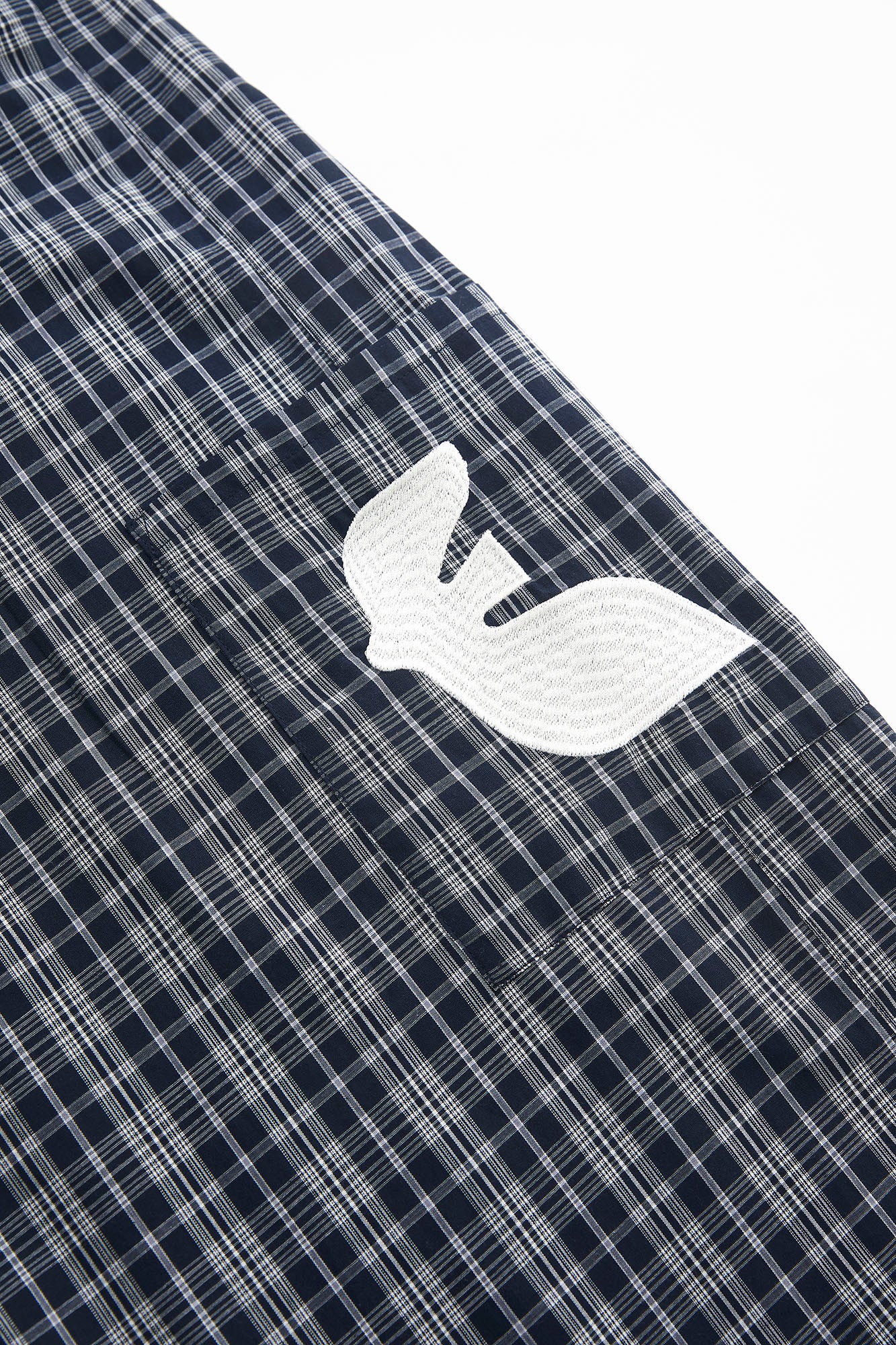 SOFITTE Plaid Pleats Patch Straight-Leg Pants
