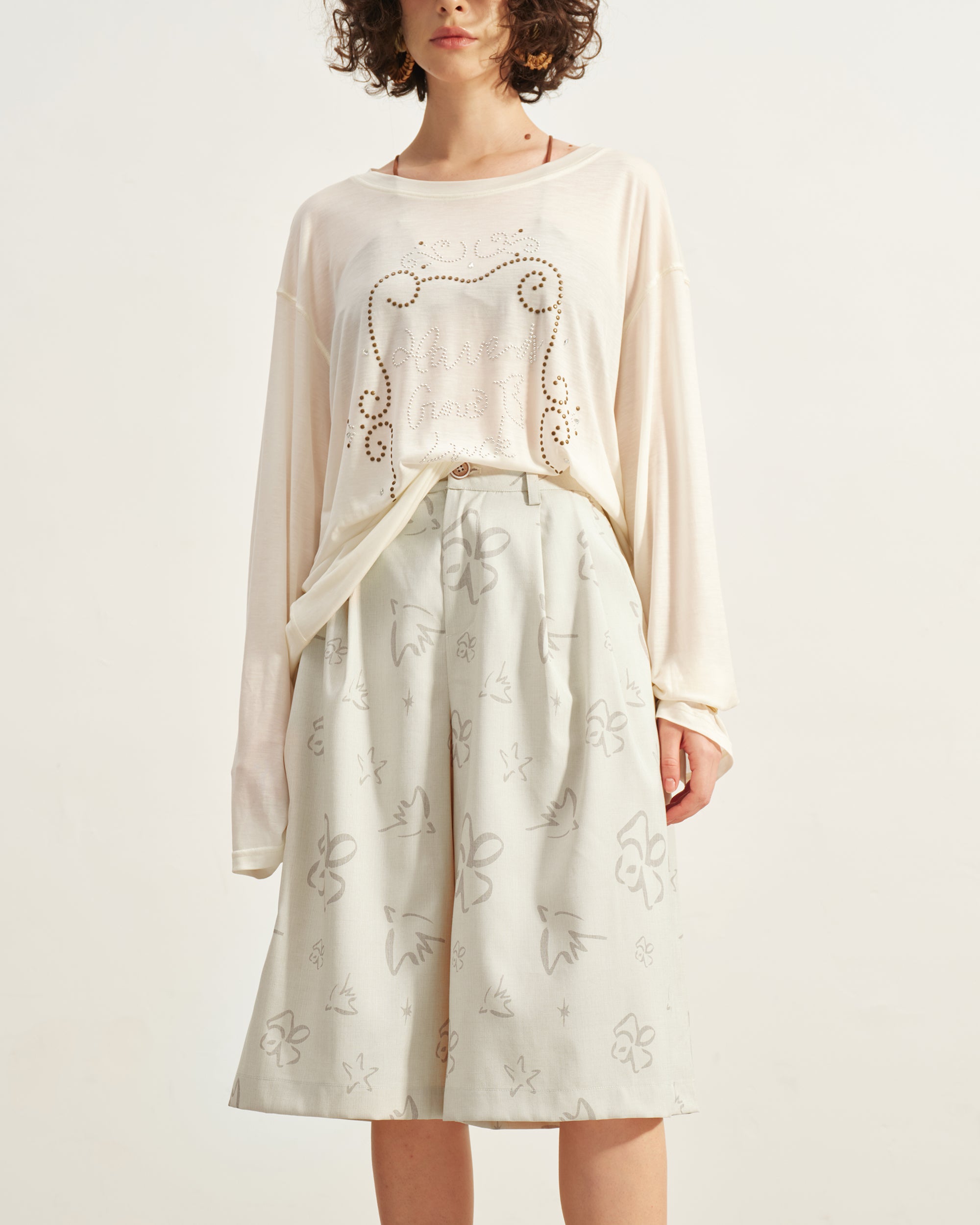SOFITTE Retro Rhinestone Long-Sleeve Cover-Up