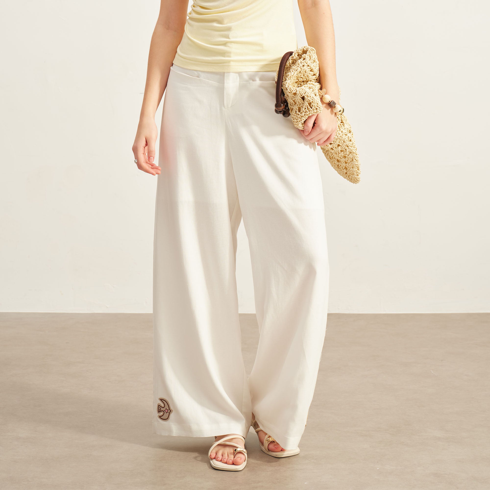 SOFITTE Essential Tencel-Linen Patch Straight-Leg Pants