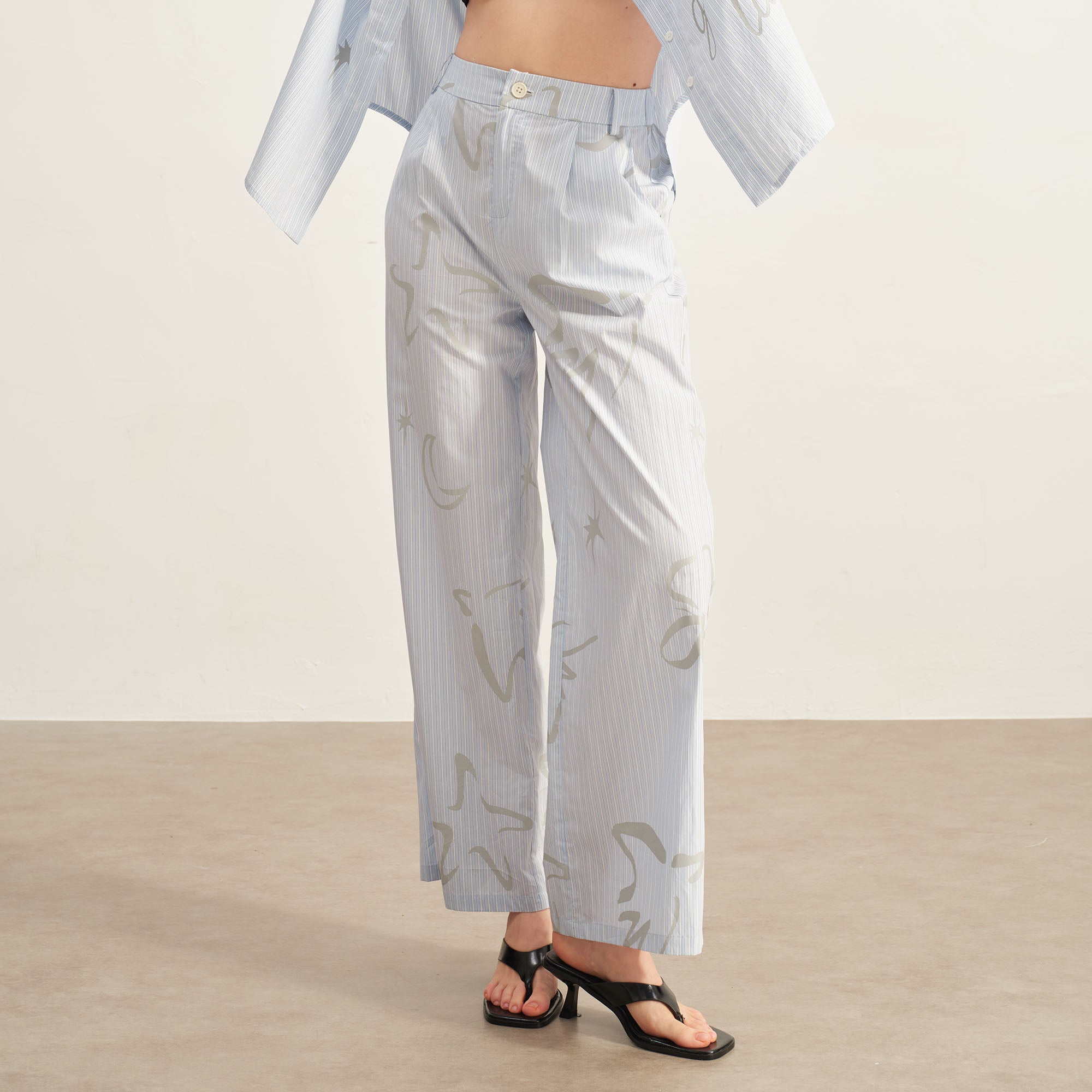 SOFITTE Striped Graphic Straight-Leg Pants