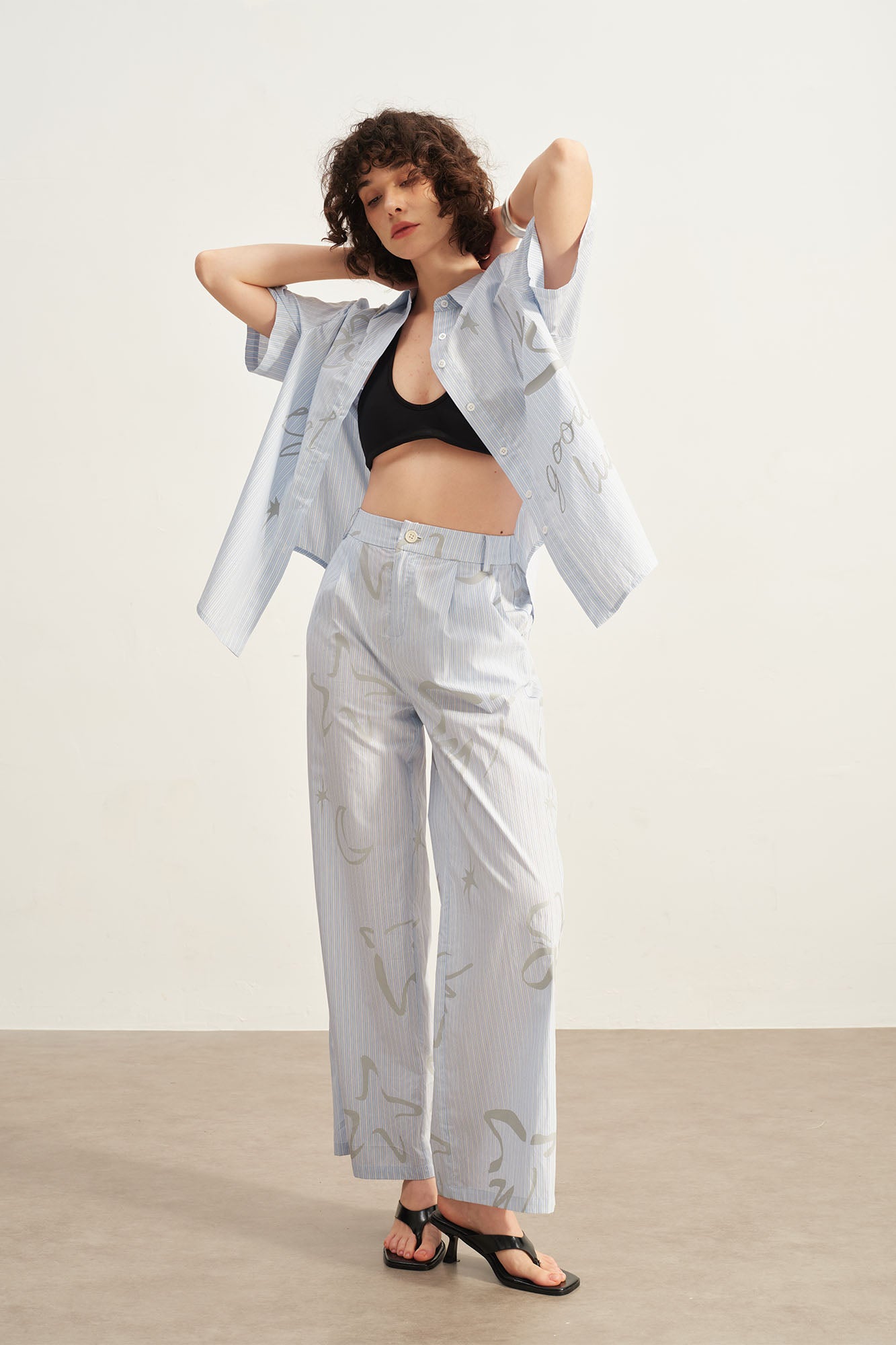 SOFITTE Striped Graphic Half Shirt
