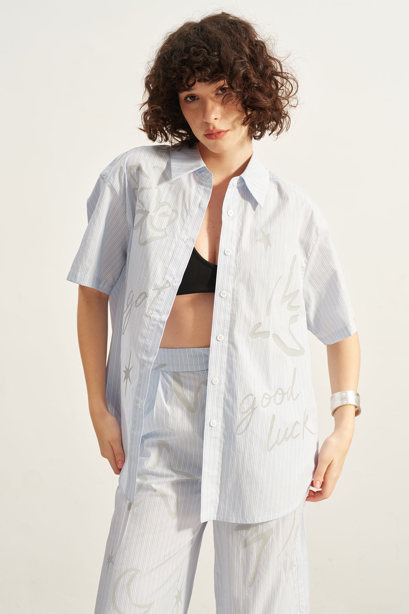 SOFITTE Striped Graphic Half Shirt