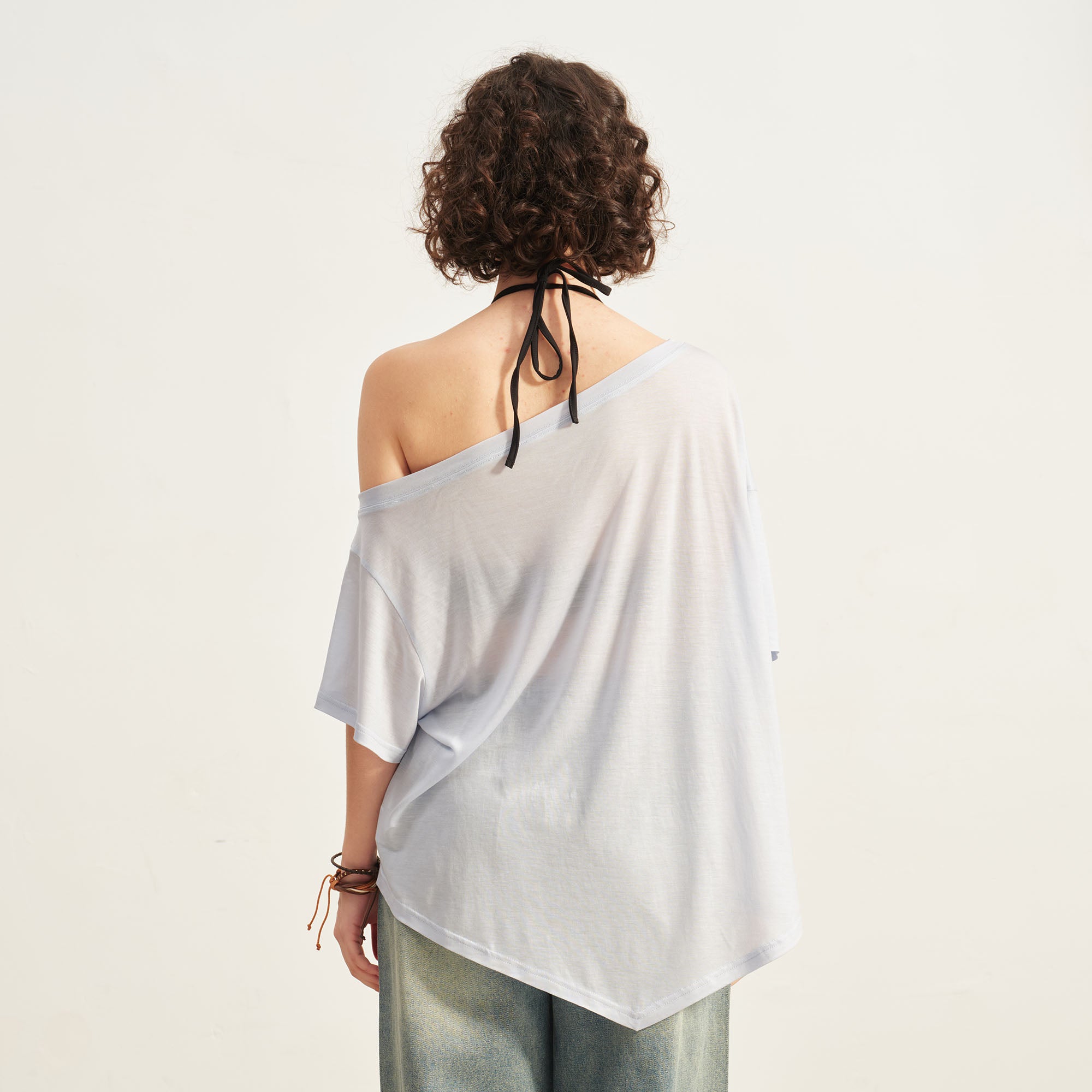 SOFITTE Off-Shoulder Studded Graphic Tee