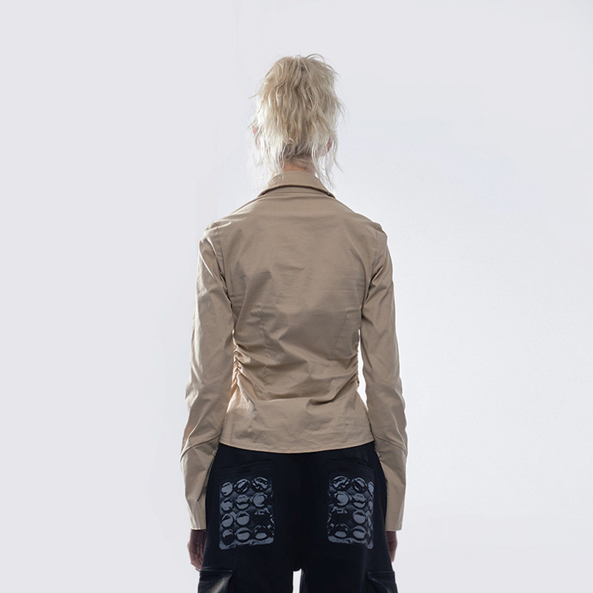 EMOHA Punk Graphic Cinched Waist Shirt