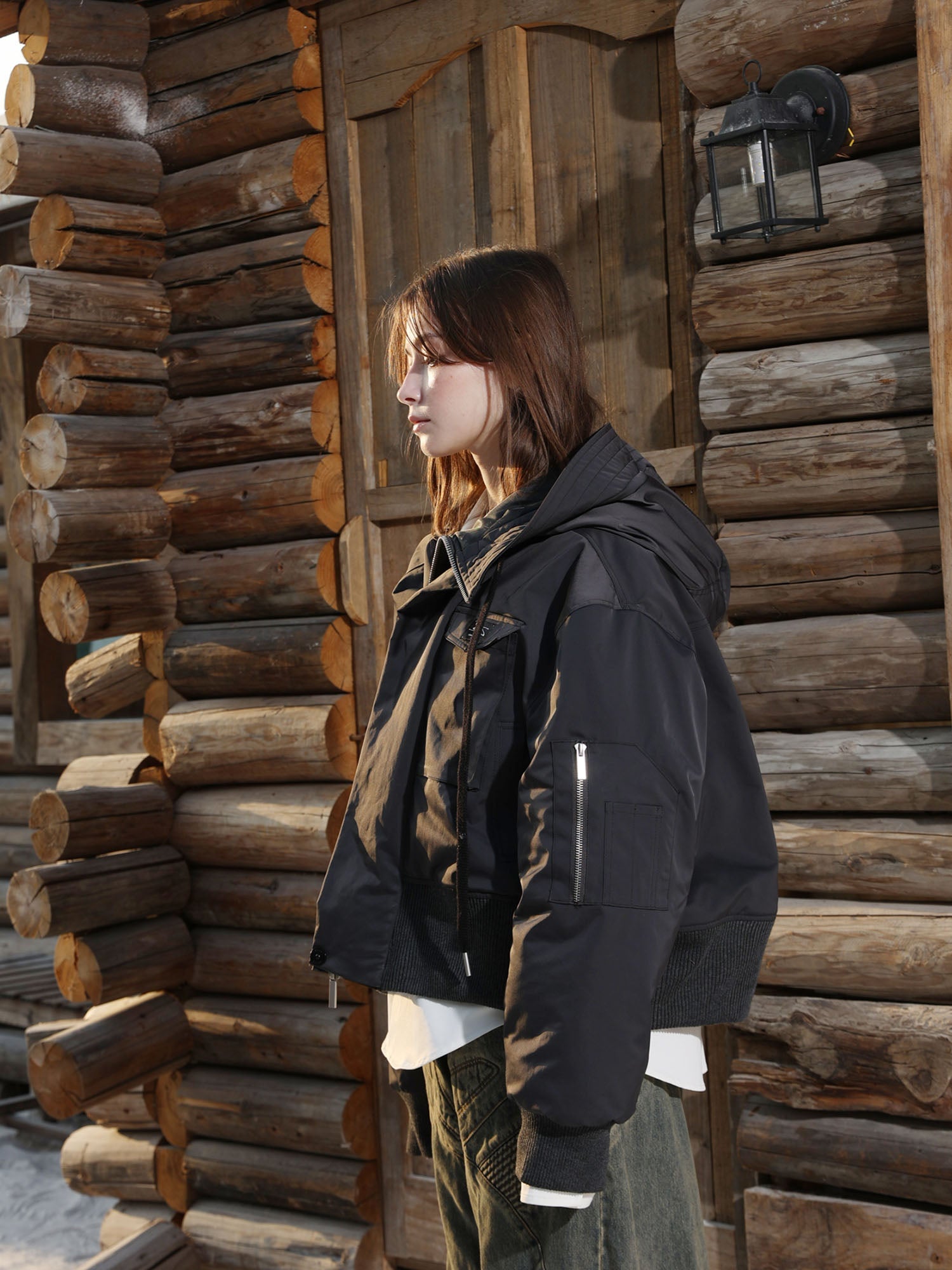 ERROR CODE ROBOT Classic Oversized Hooded Down Jacket