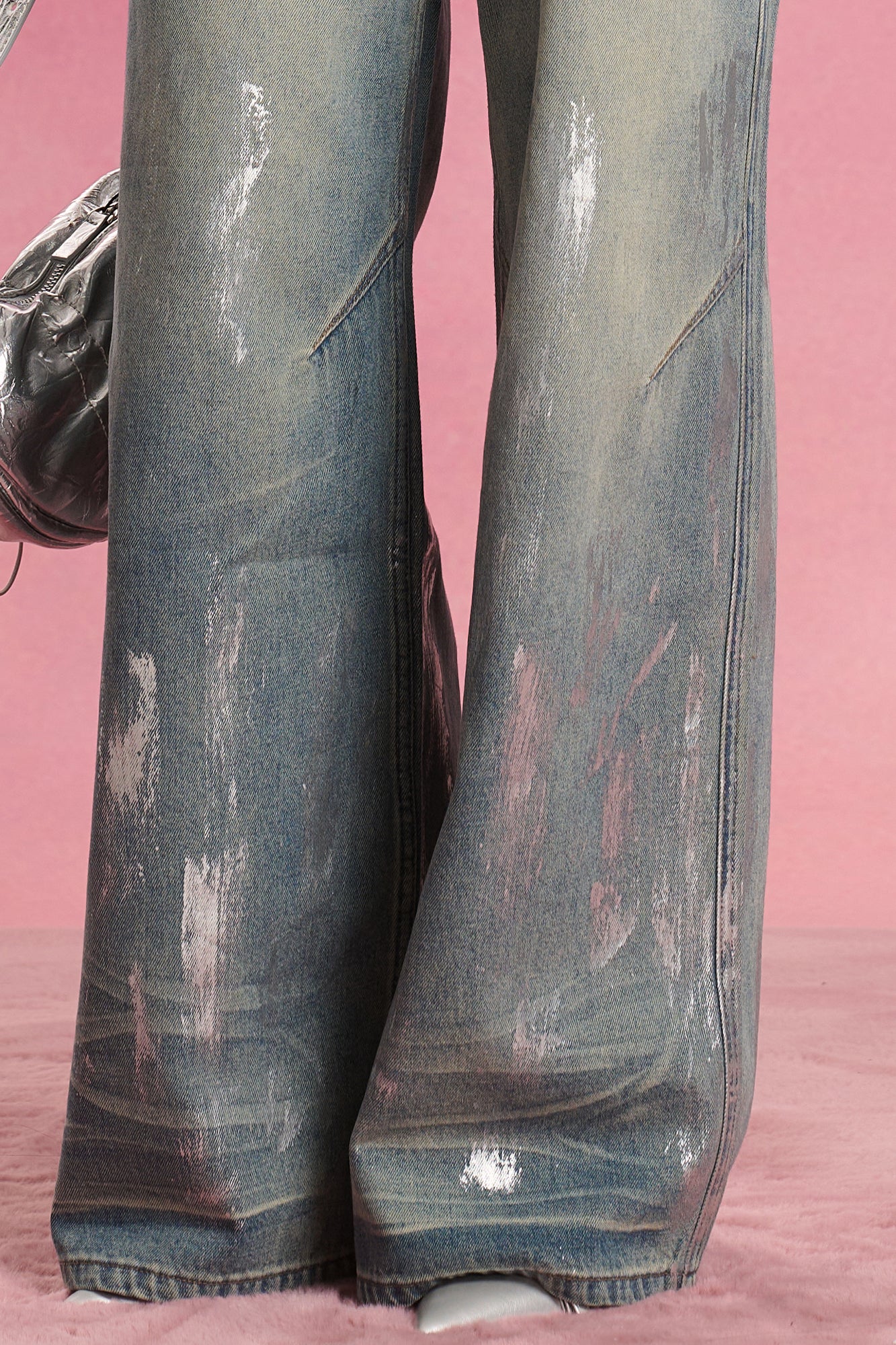 SOFITTE Foil Glaze Washed Wide-Leg Jeans