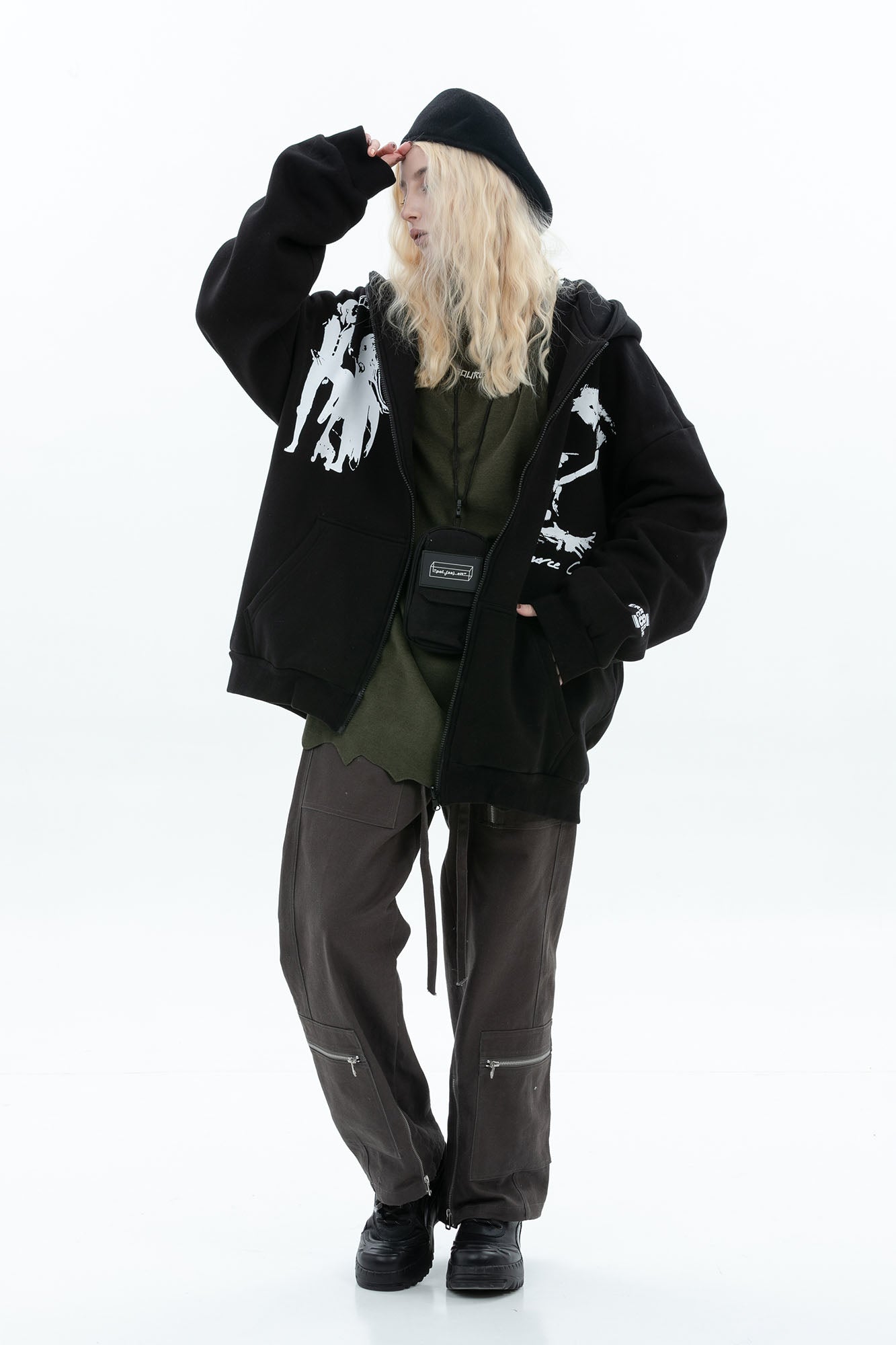 ERROR CODE ROBOT Fleetwood Mac Graphic Oversized Hooded Jacket