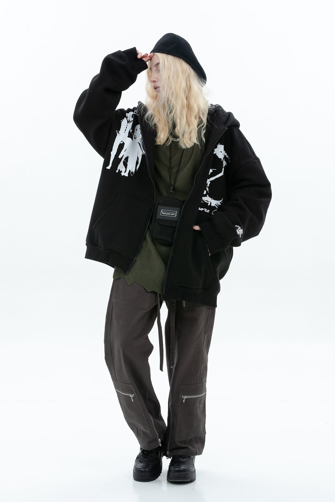 ERROR CODE ROBOT Fleetwood Mac Graphic Oversized Hooded Jacket