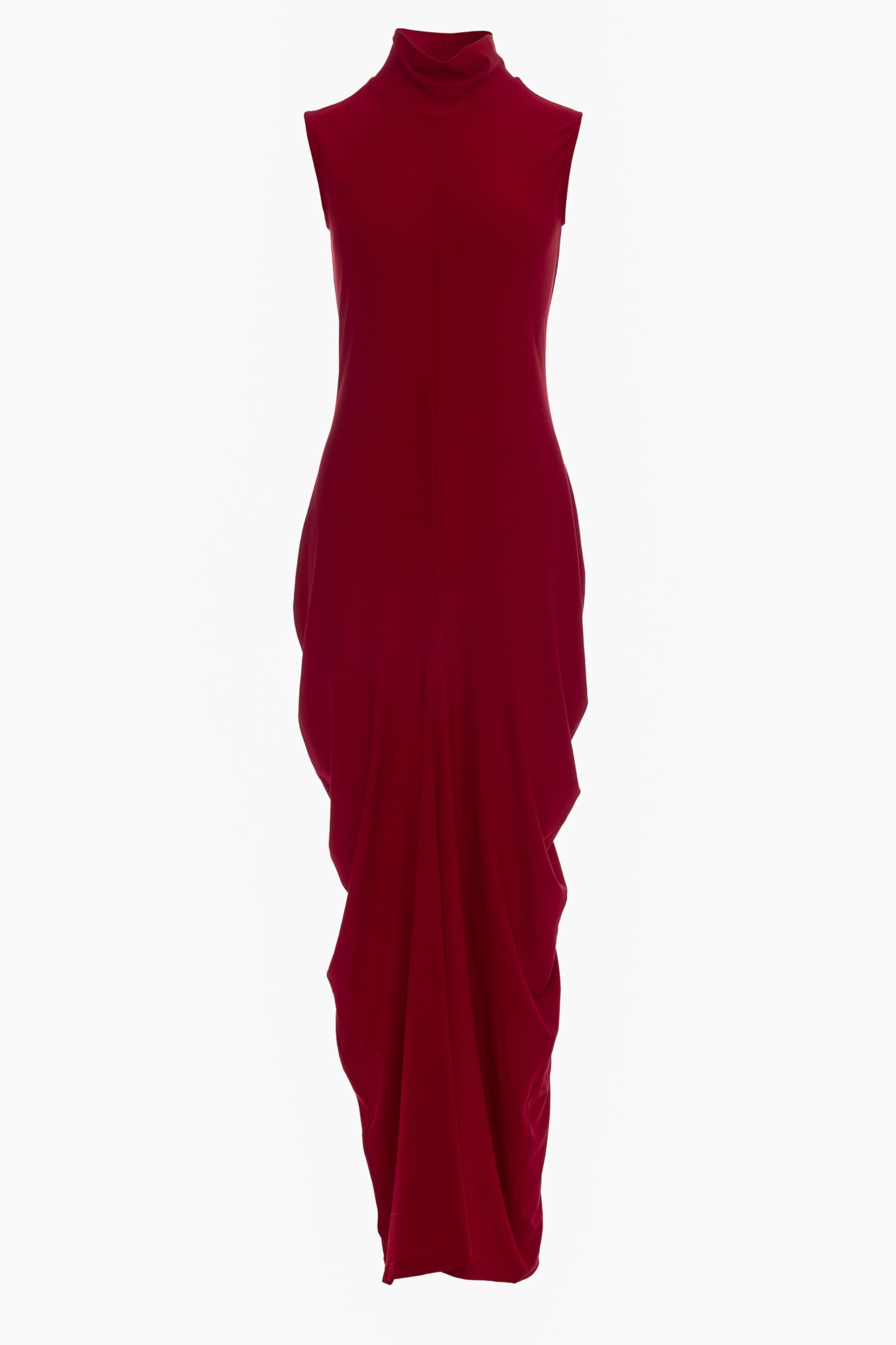 WUHEYIZUO Sleeveless Mock Neck Cocoon Maxi Dress
