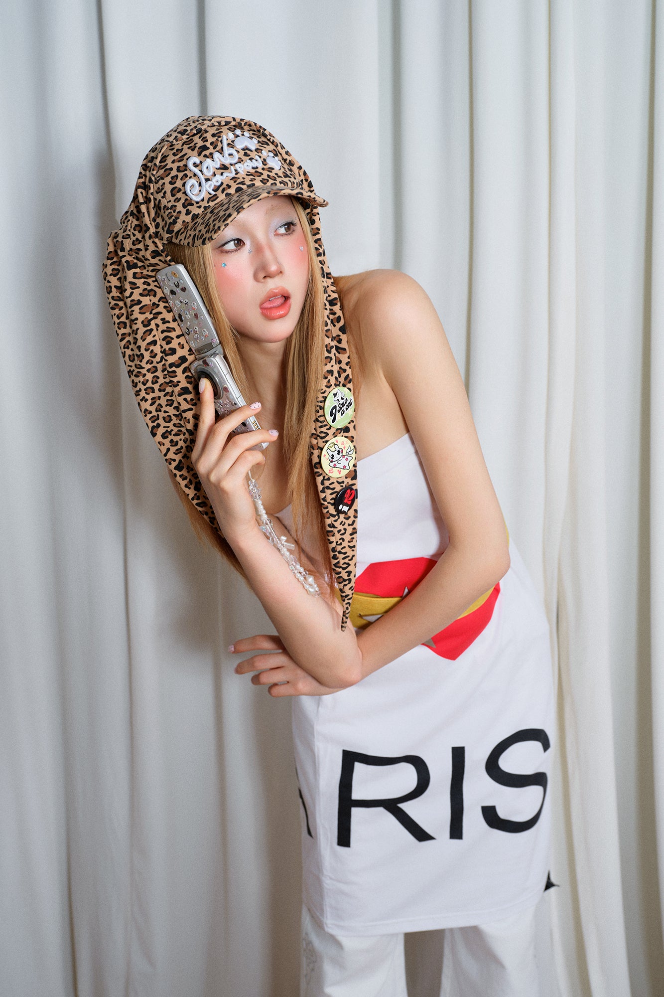 SANB Leopard Embroidered Paw Bandana Cap