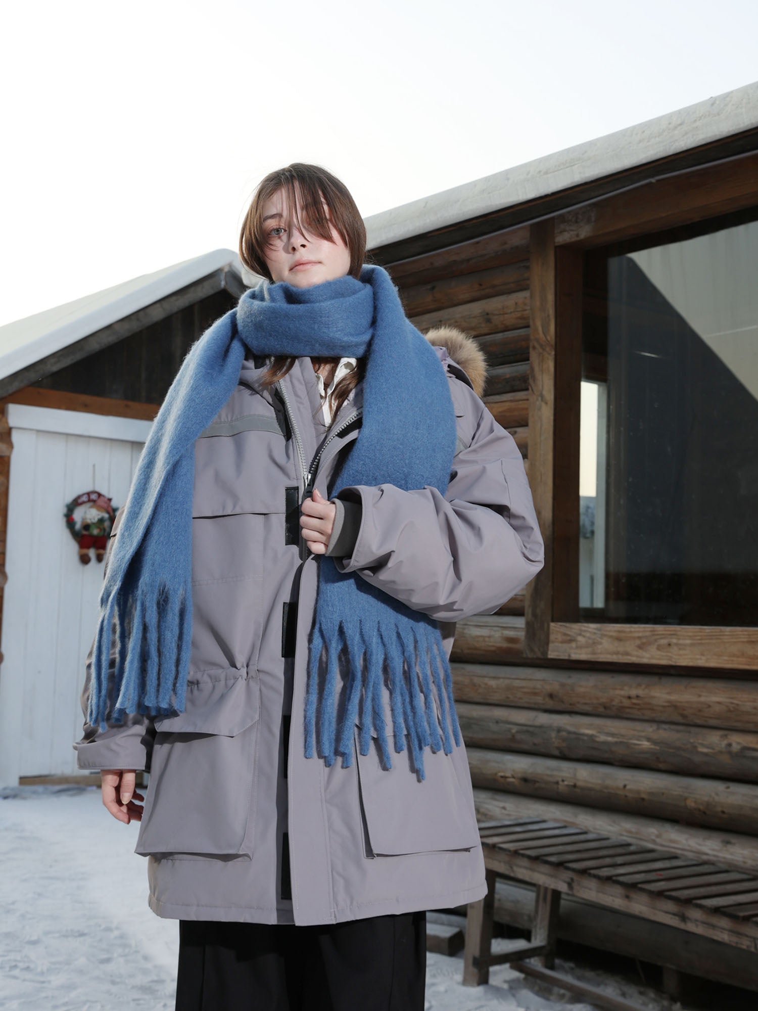 ERROR CODE ROBOT Faux Fur-Trimmed Reflective-Strip Utility Parka