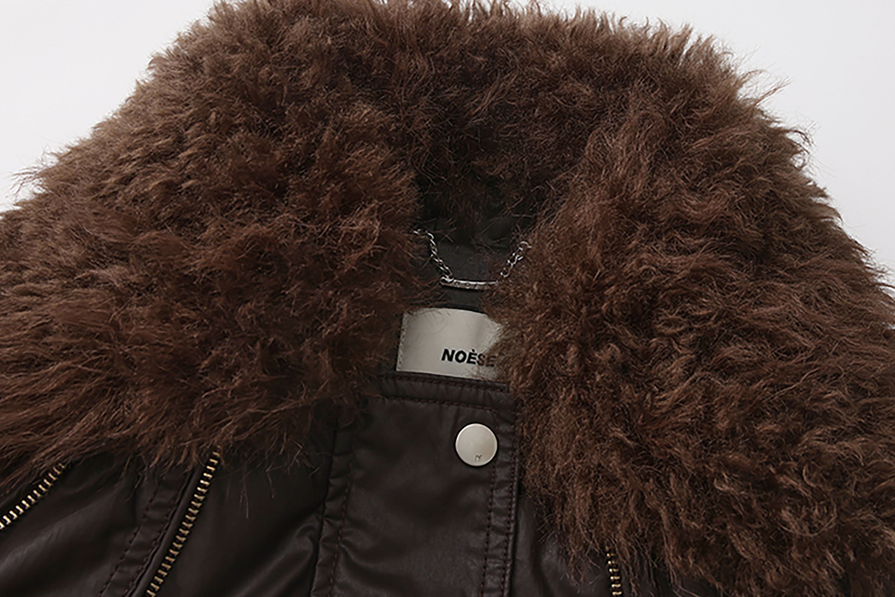 NOESE Detachable Faux Fur Collar Waterproof Down Jacket