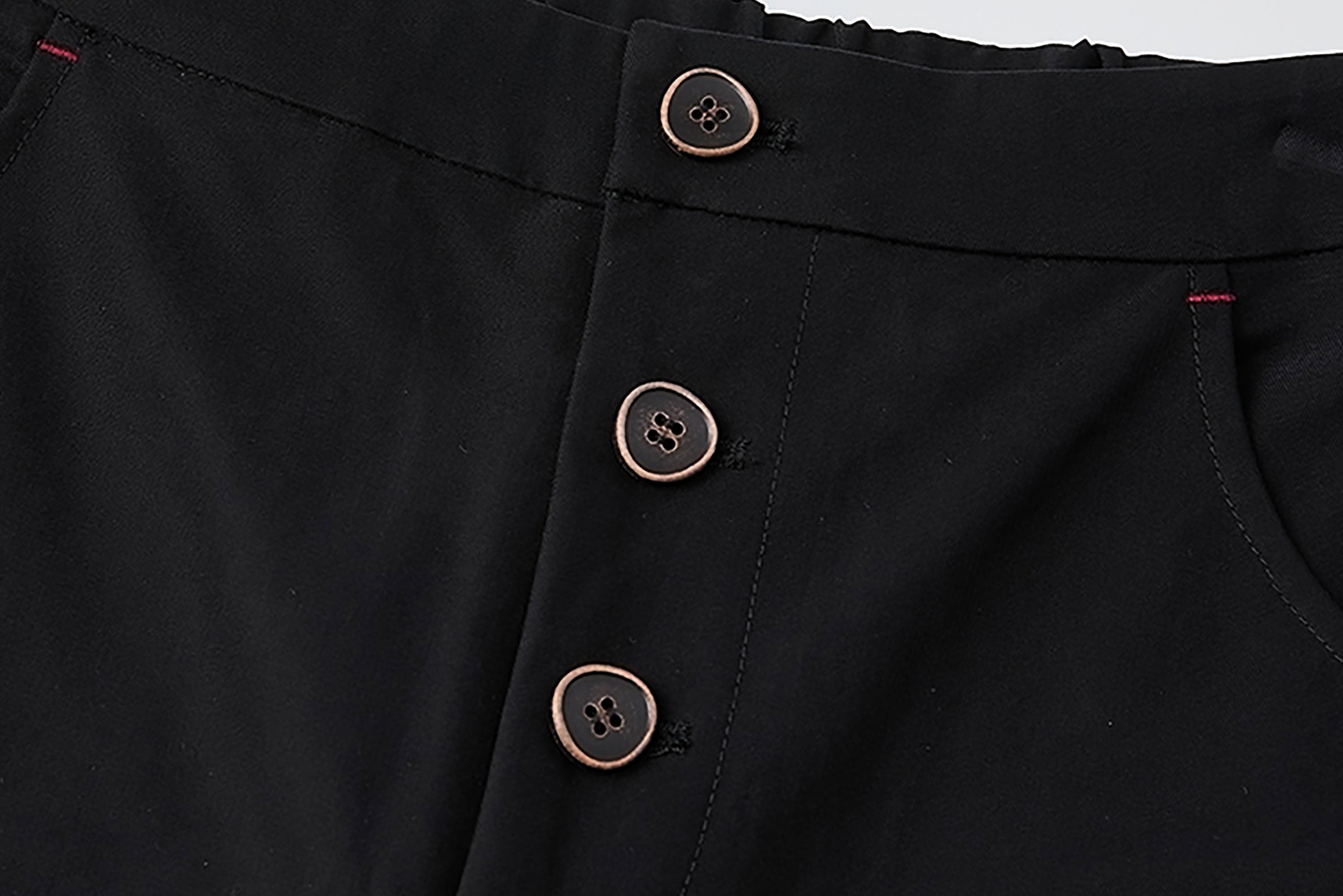 NOESE Dark Plaid Sash-Tie Pants