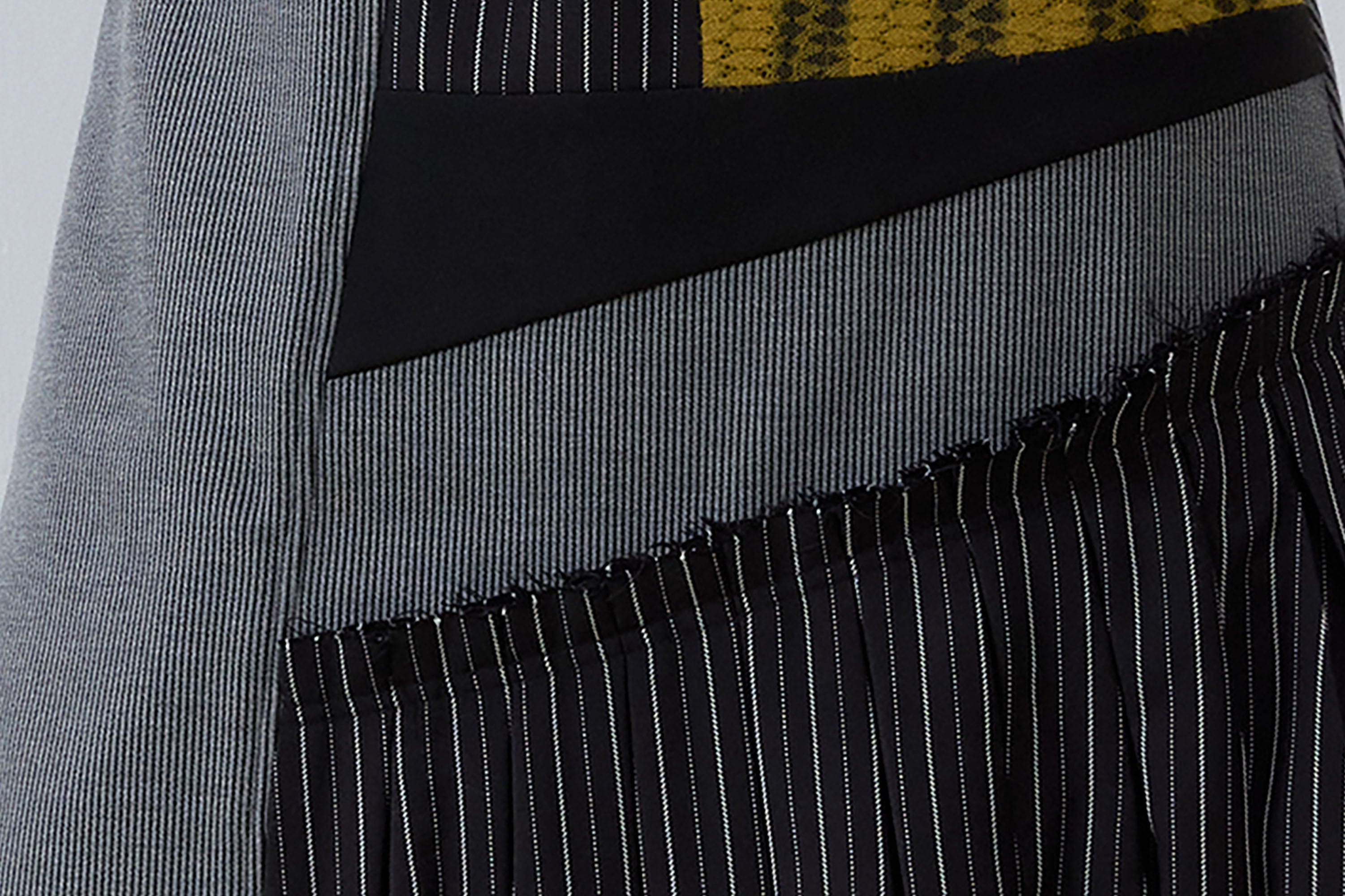 NOESE Asymmetrical Contrast Patchwork Skirt