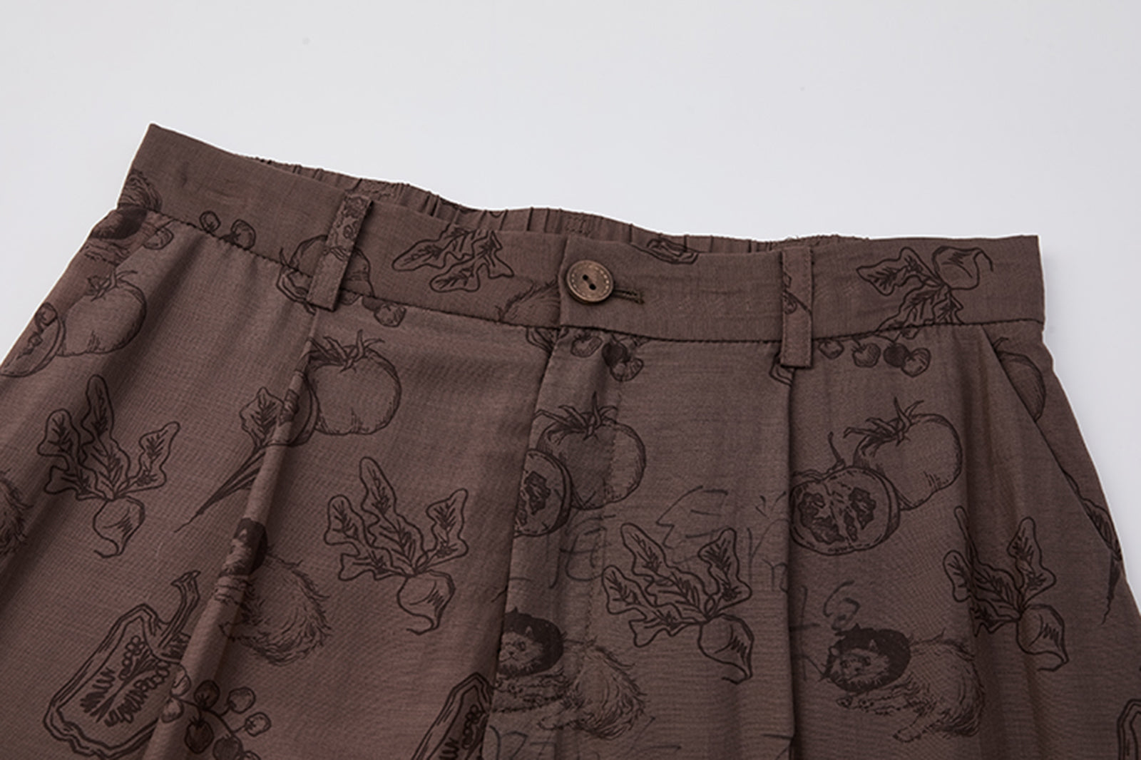 NOESE Pleated Silk-Blended Wide-Leg Pants