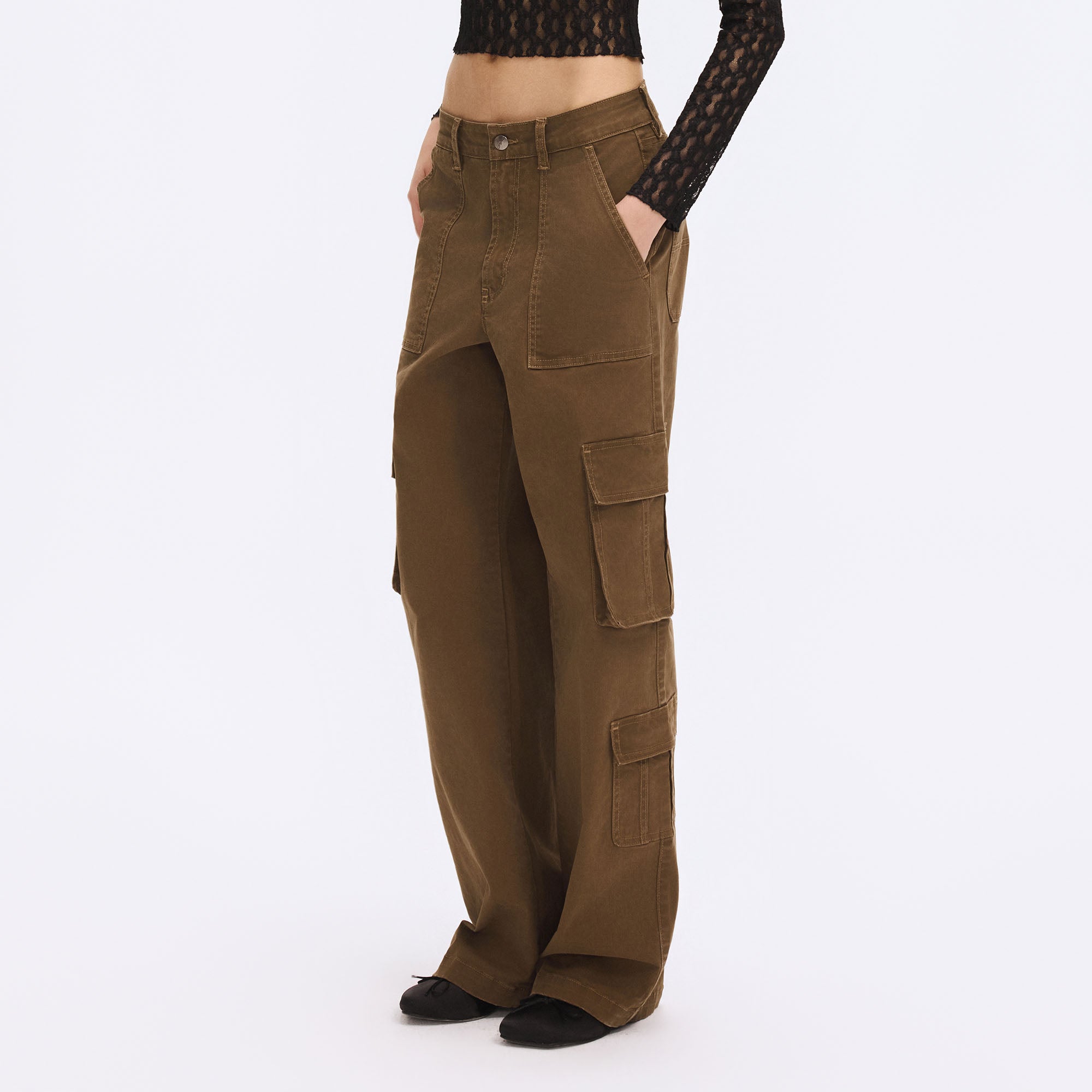 ARTIFICIAL WORLD Washed Straight-Leg Cargo