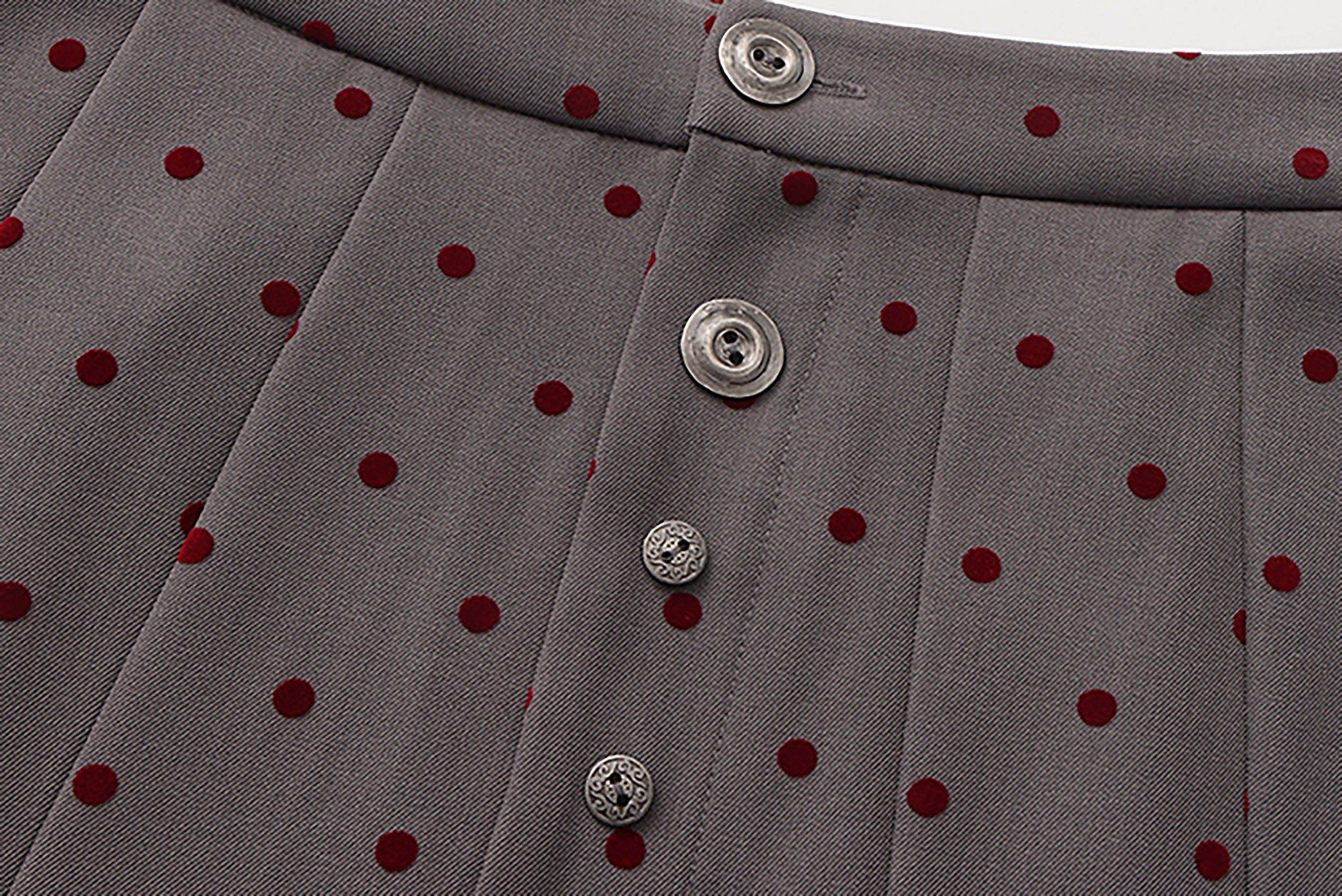 NOESE Polka Dot Pleated Skirt