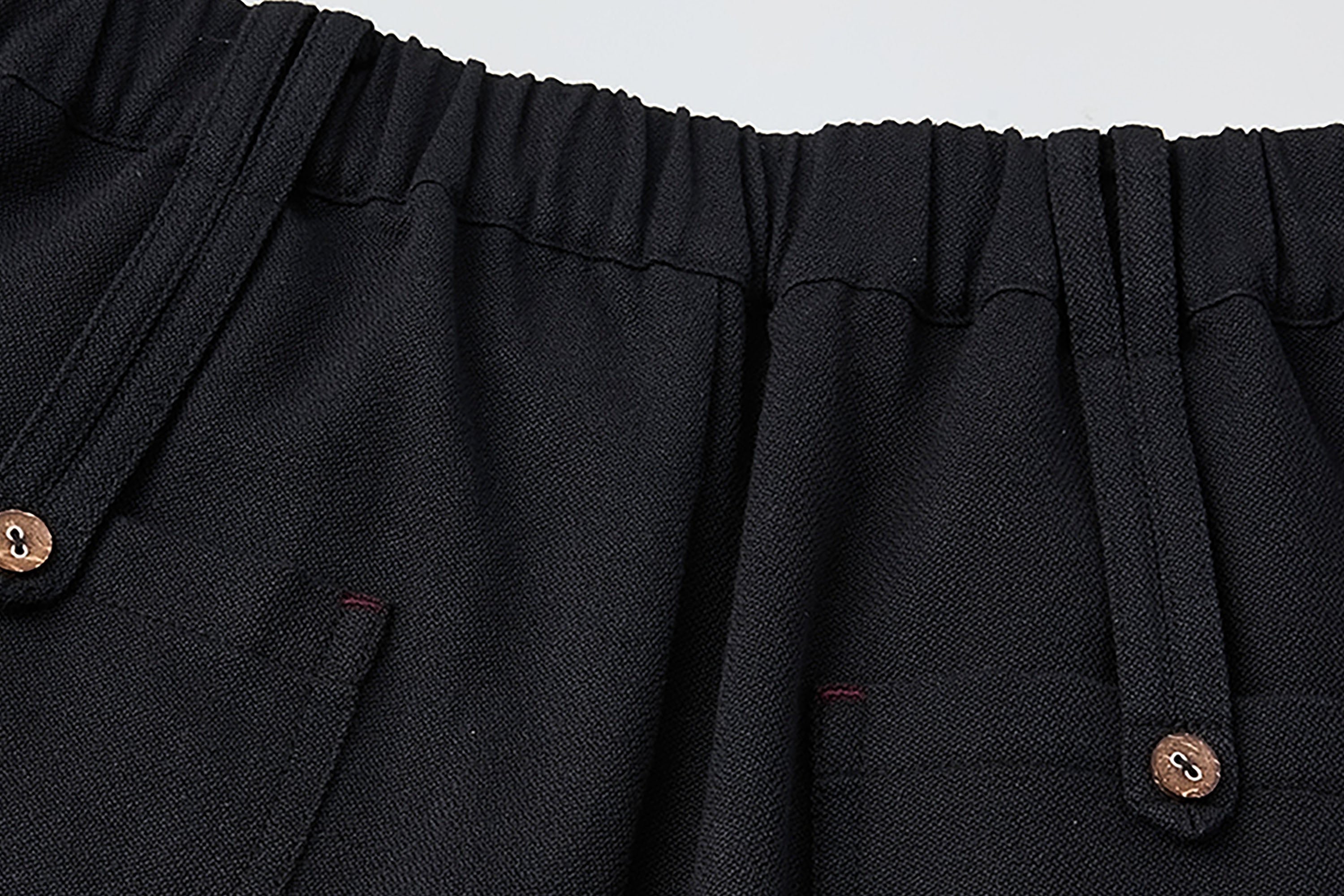 NOESE Button-Trim Ruffle Hem Culottes