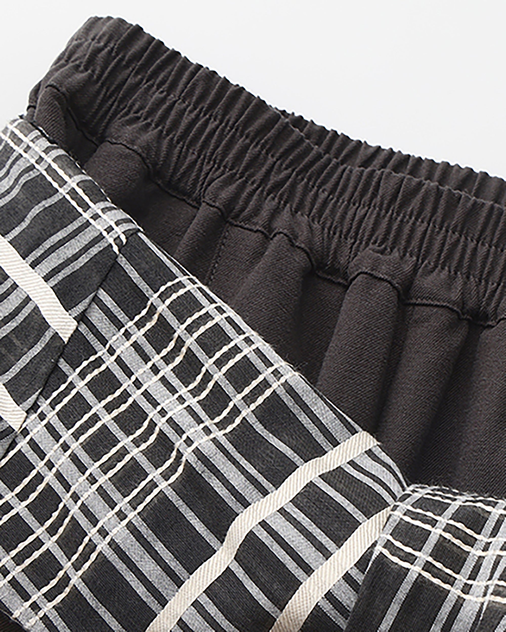 NOESE Detachable Plaid Drape Cargo Pants