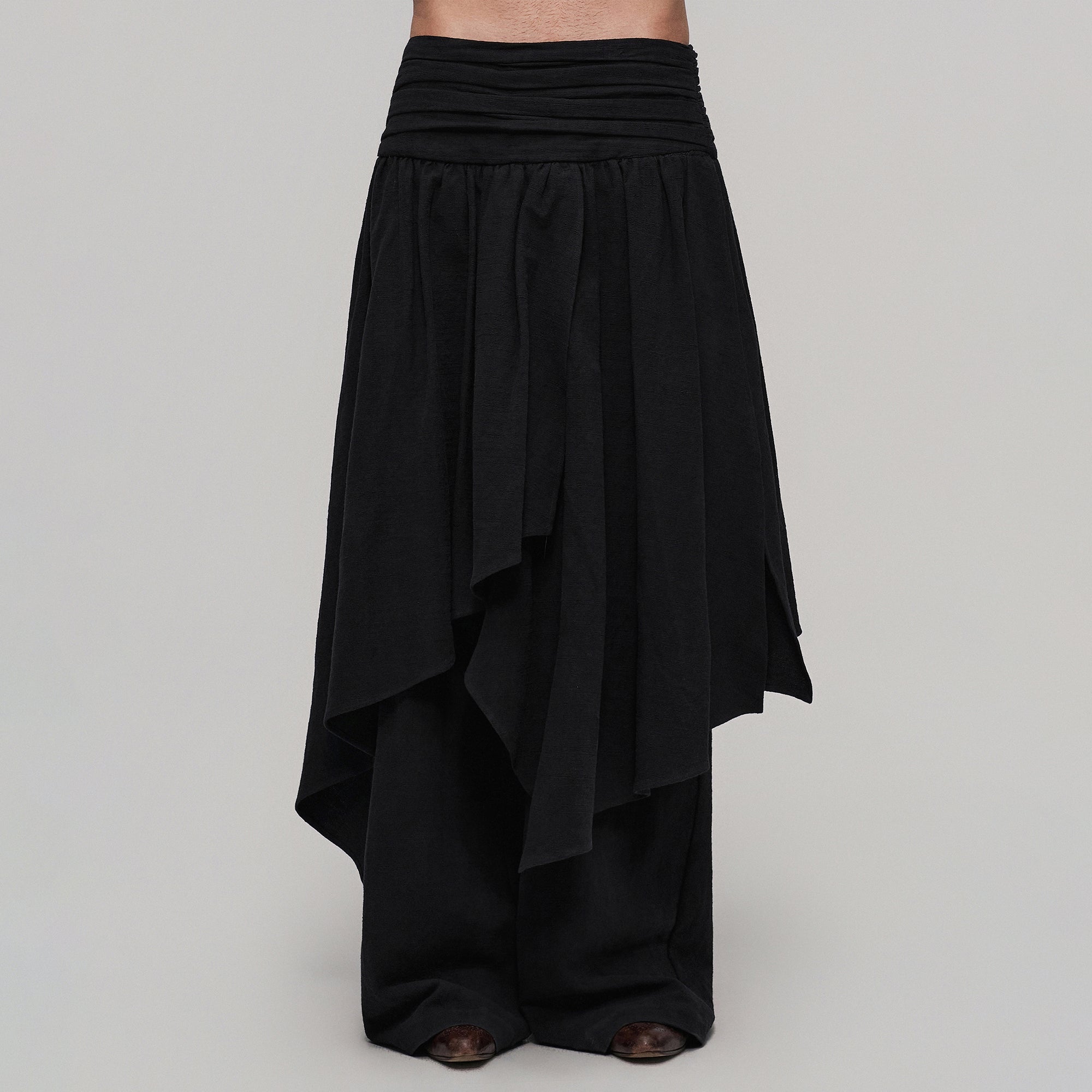 ILNya Nieternite Nifutur Crinkled Flap Cotton-Linen Blend Skort