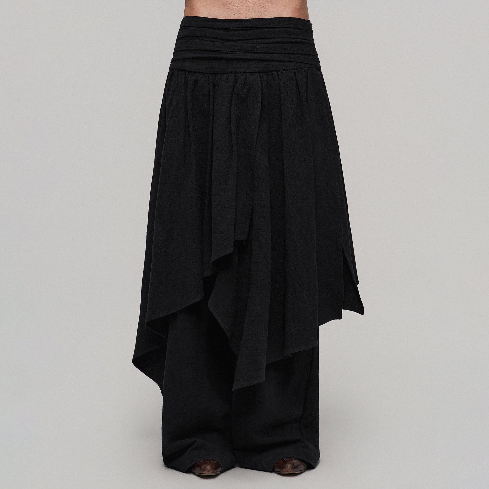 ILNya Nieternite Nifutur Crinkled Flap Cotton-Linen Blend Skort