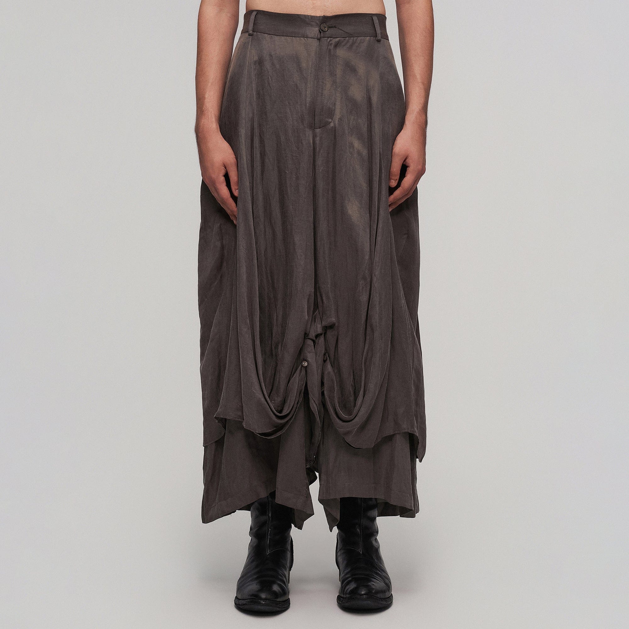 ILNya Nieternite Nifutur Asymmetric Tencel-Linen Blend Layered Skort