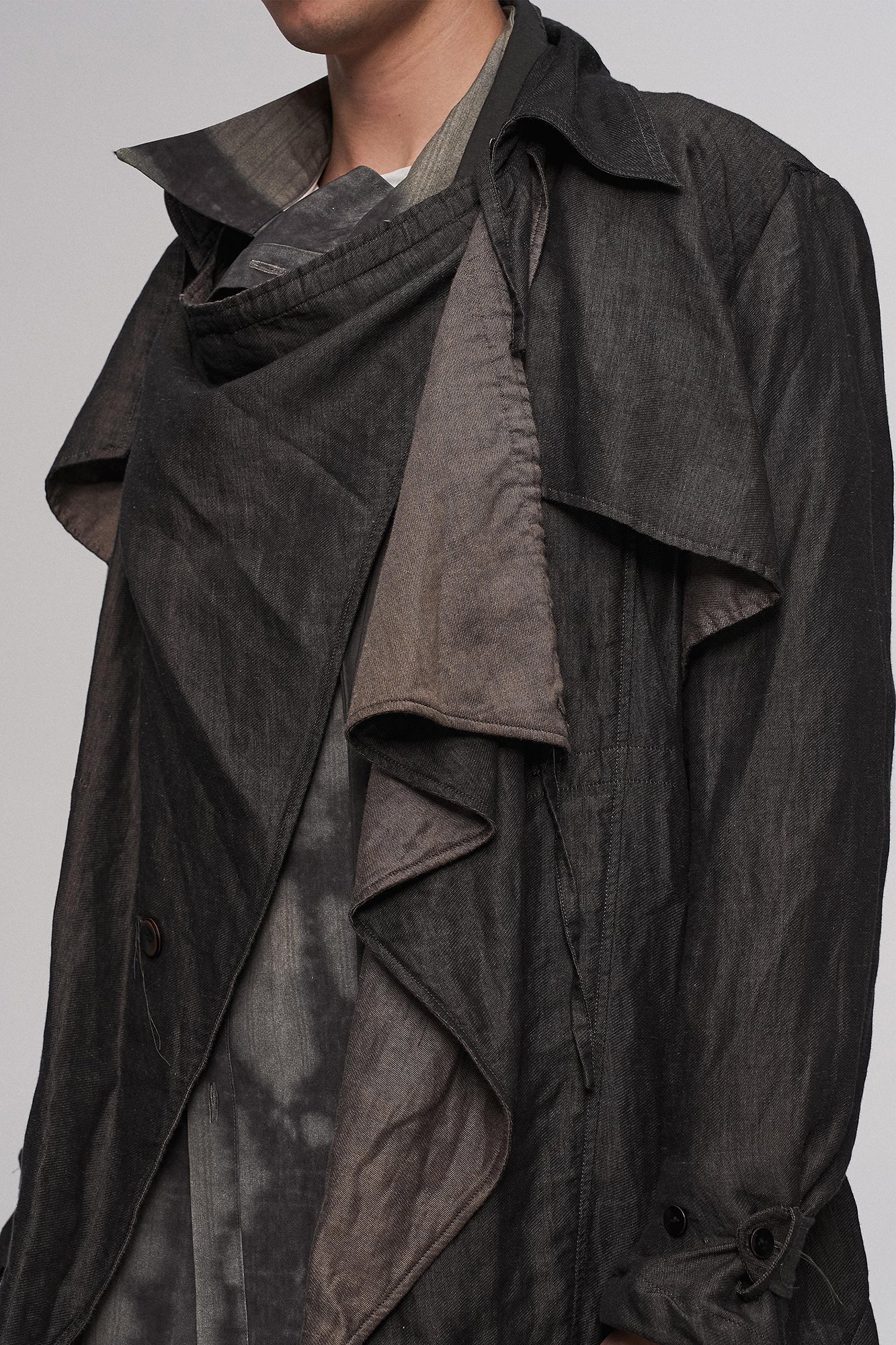 ILNya Nieternite Nifutur Asymmetric Draped-Flap Belted Jacket