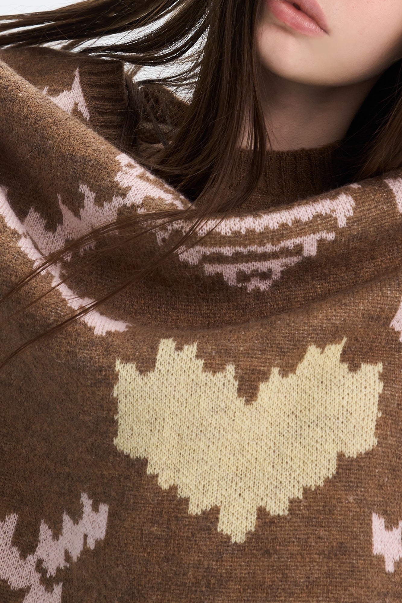 THE NEVERMORE Pixel Heart Jacquard Sweater