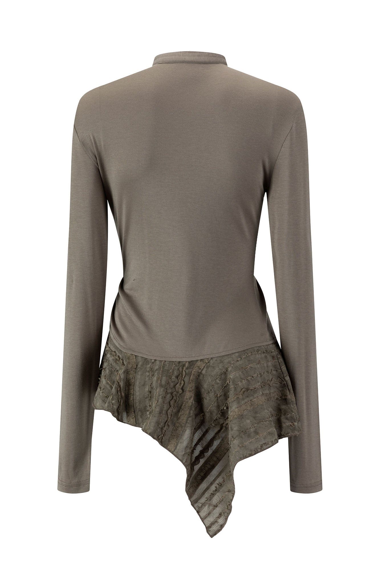 CESTNOUS Studded Ruffled Paneled Top