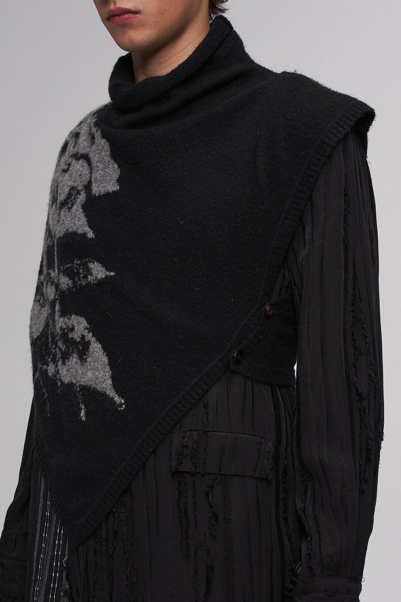 ILNya Nieternite Nifutur Floral Jacquard Wool-Blend Poncho