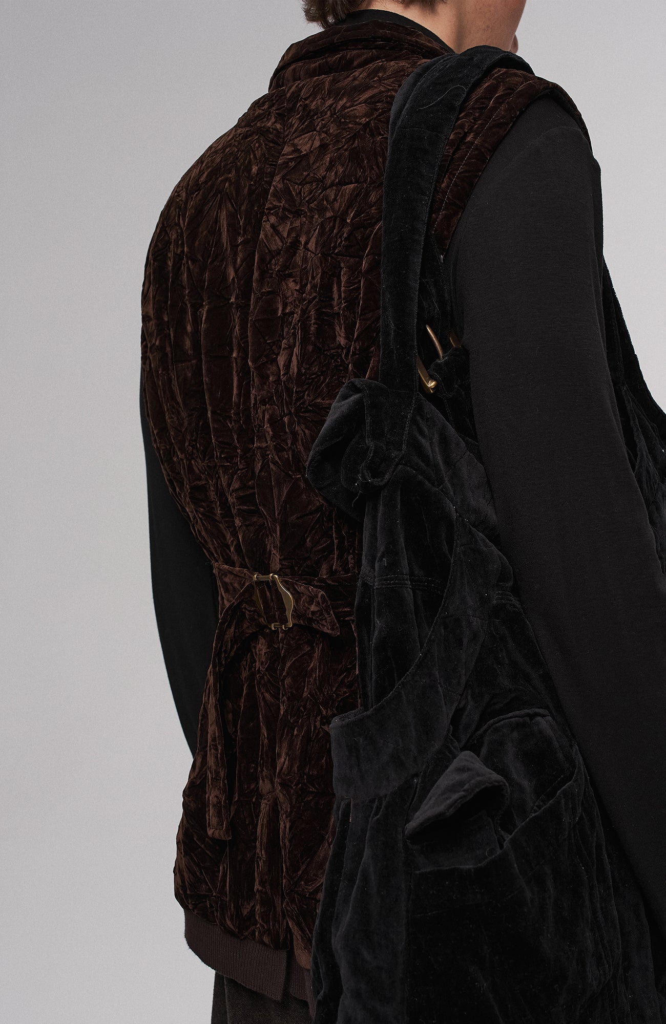 ILNya Nieternite Nifutur Oversized Linen Horsehide-Strap Messenger Bag