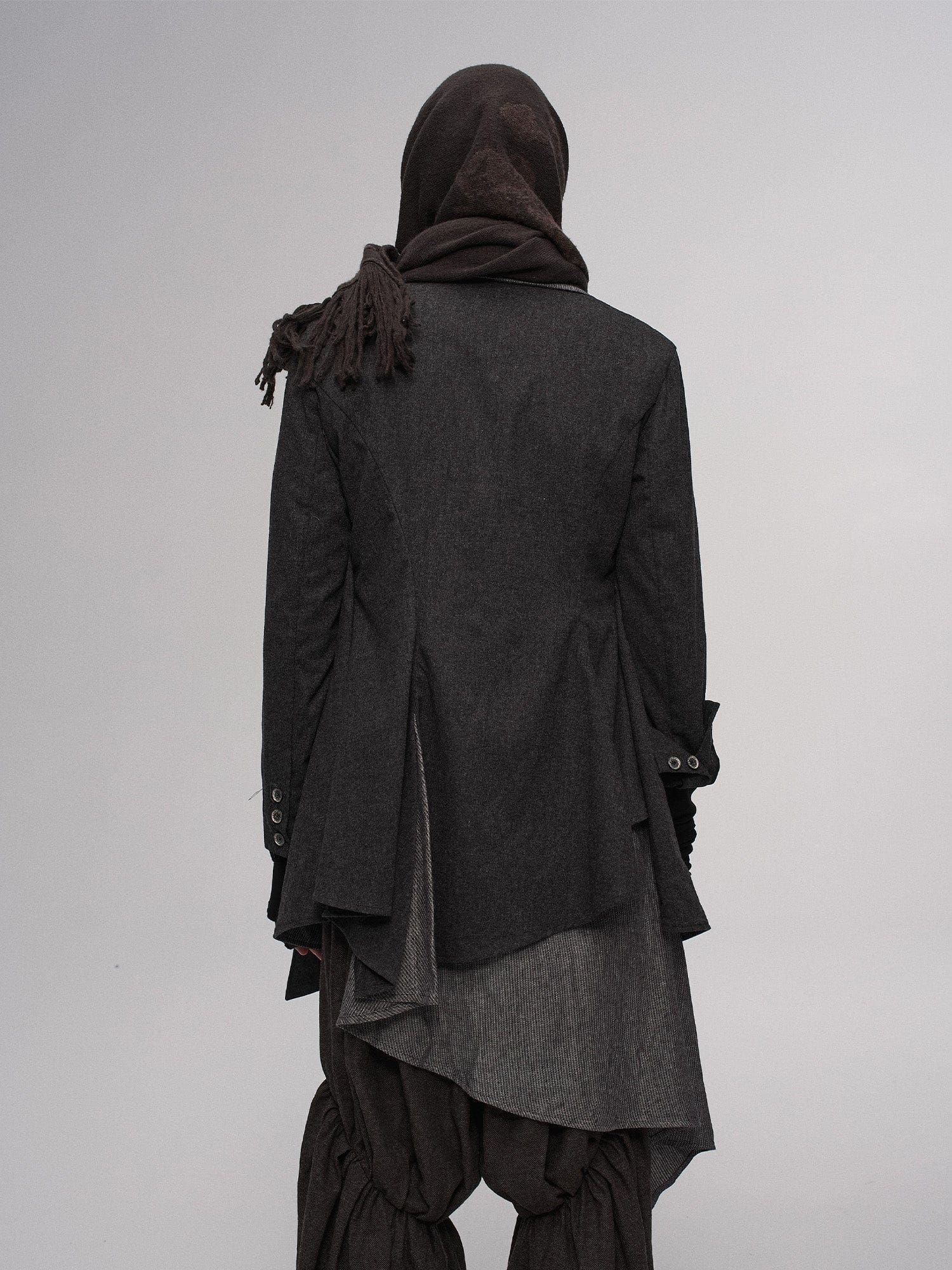 ILNya Nieternite Nifutur Asym Draped-Pleated Panel-Collar Blazer