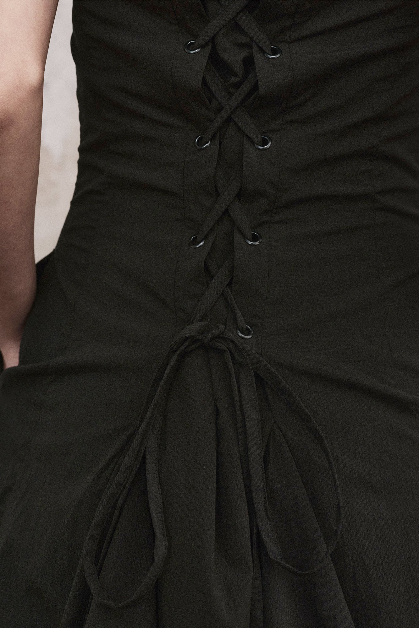 ILNya Nieternite Nifutur Twisted Strap Layered Corset Maxi Dress