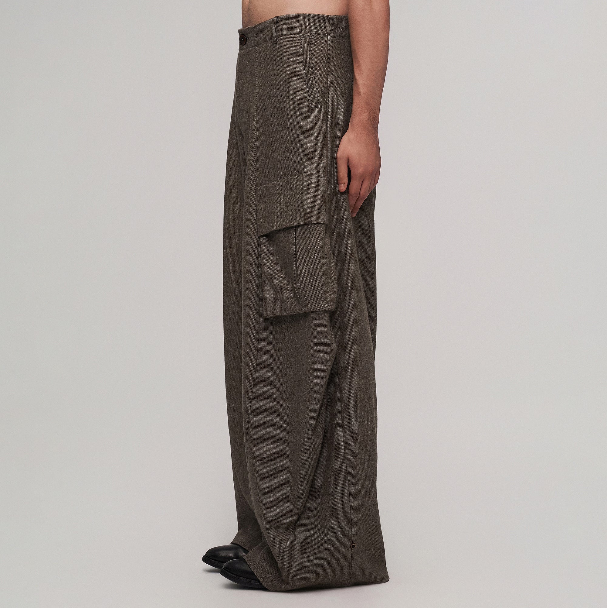 ILNya Nieternite Nifutur Striped Lining Oversized Wool-Blend Trousers