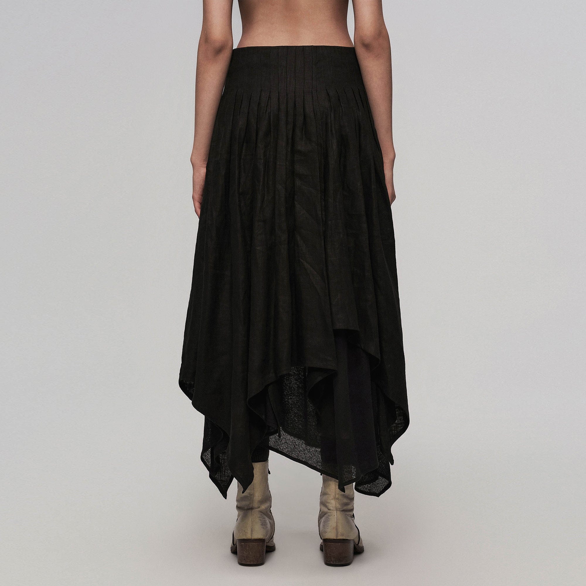ILNya Nieternite Nifutur Asym Pleated Sheer Layered Skirt