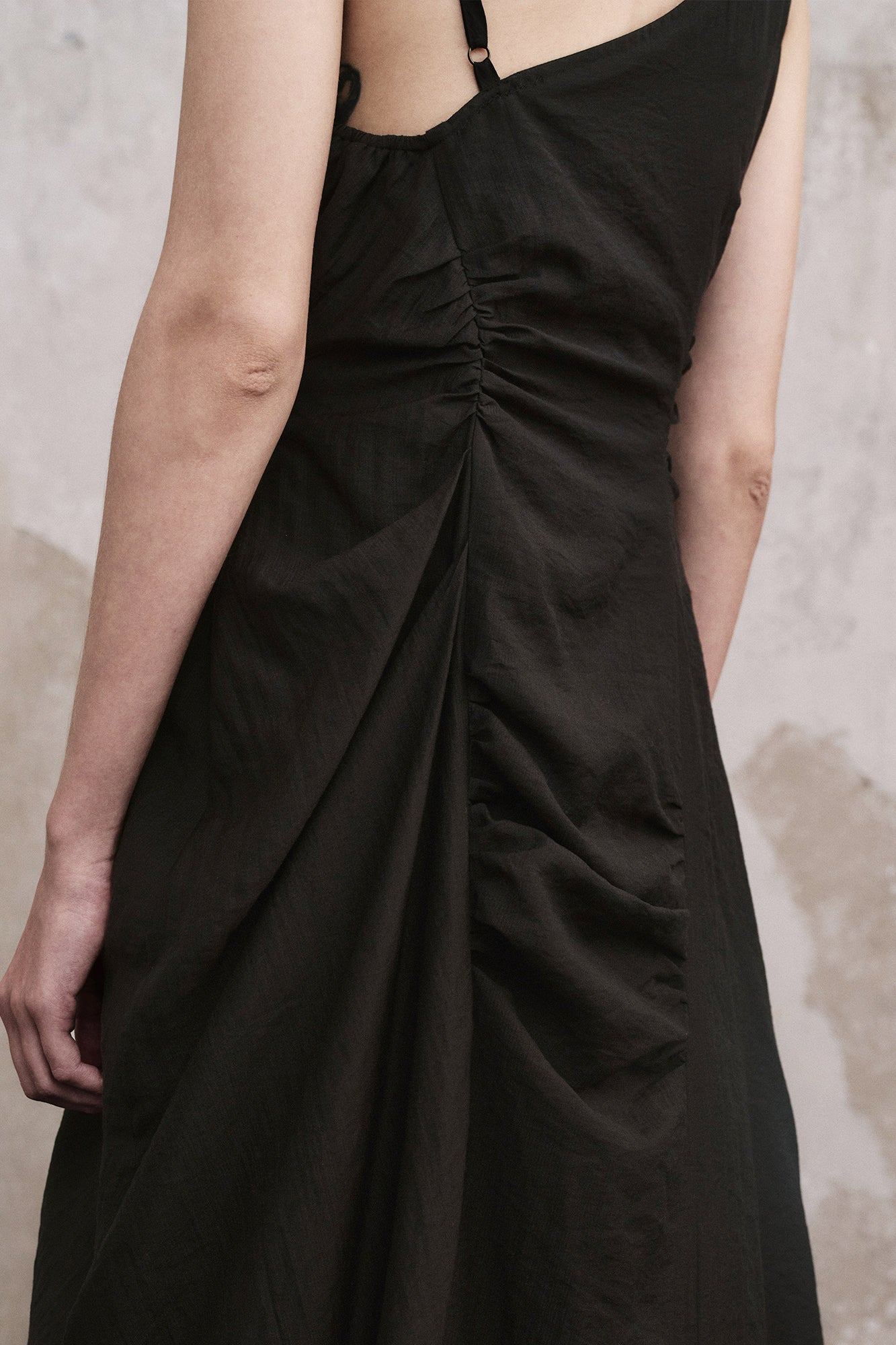 ILNya Nieternite Nifutur Asymmetrical Layered Ruched Maxi Dress